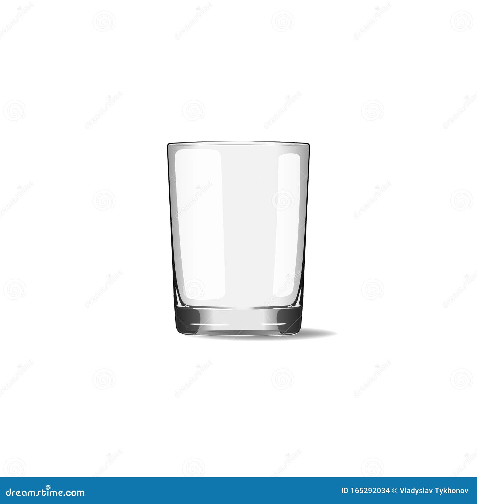 Empty Glass Cup on White Background. Vector EPS 10 Stock Vector