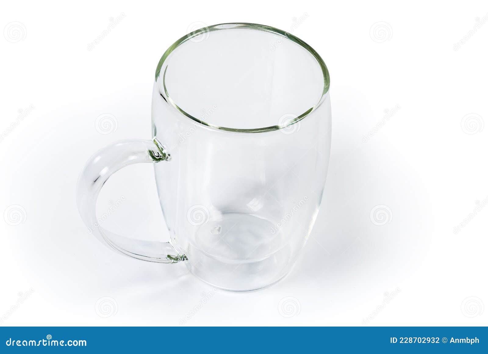 Empty Glass Double Hollow Bottom Cup on a White Background Stock Photo Image of handle, bottom