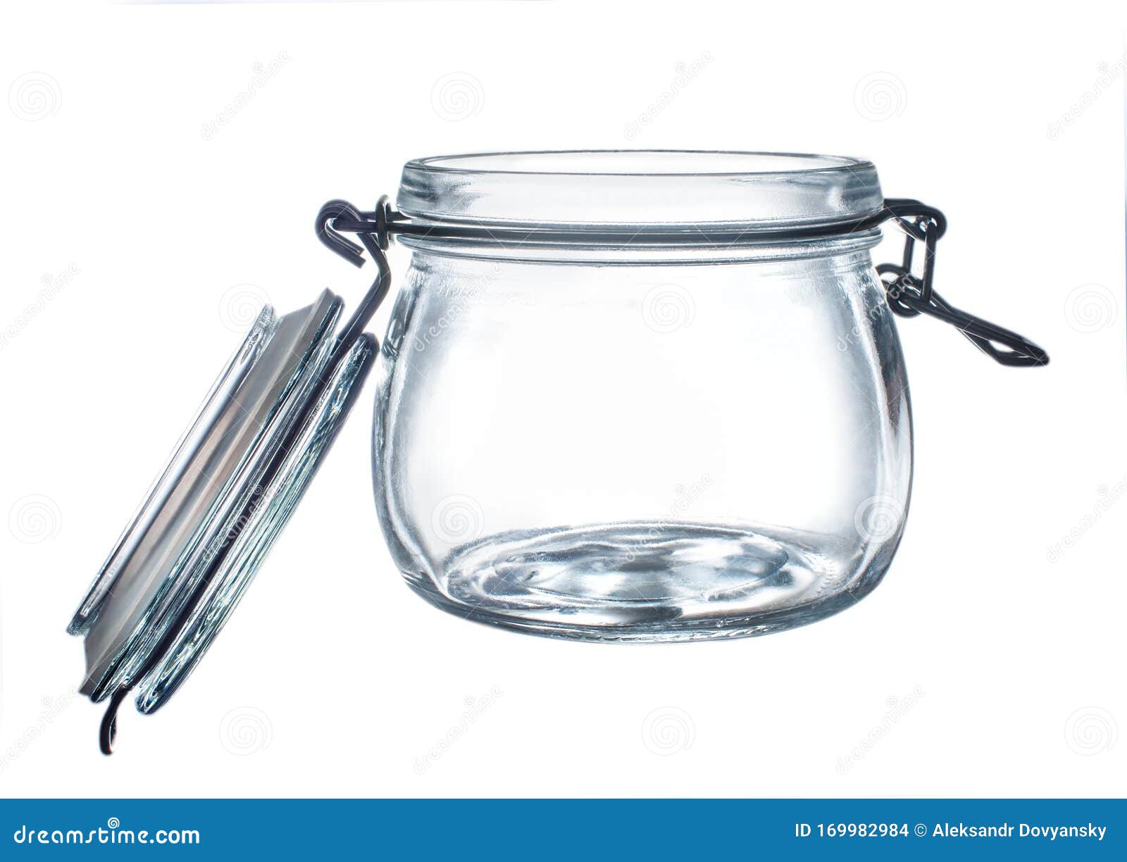 Download Empty Glass Jar With An Open Clamp Cover On A White Background Stock Photo Image Of Isolated Clamp 169982984 Yellowimages Mockups
