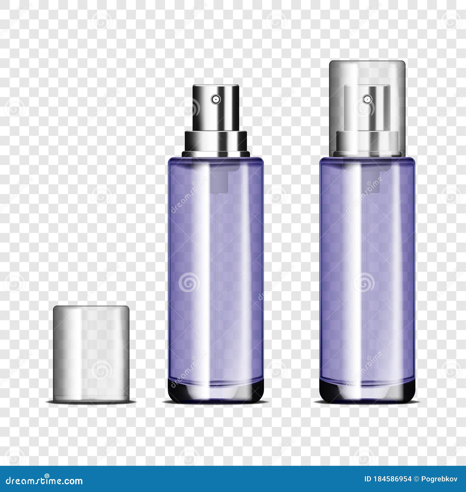 Download Glass Spray Bottle With Clear Cap On Transparent ...