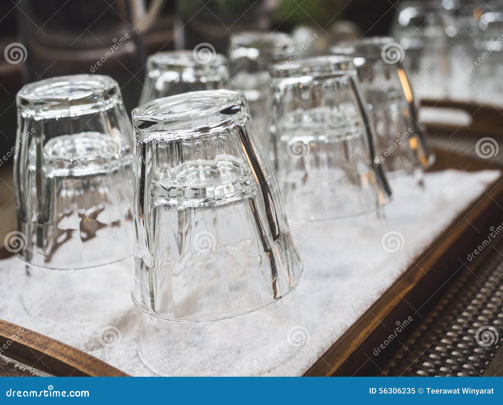 Empty Glass in Tray Restaurant Bar Object Stock Image Image of