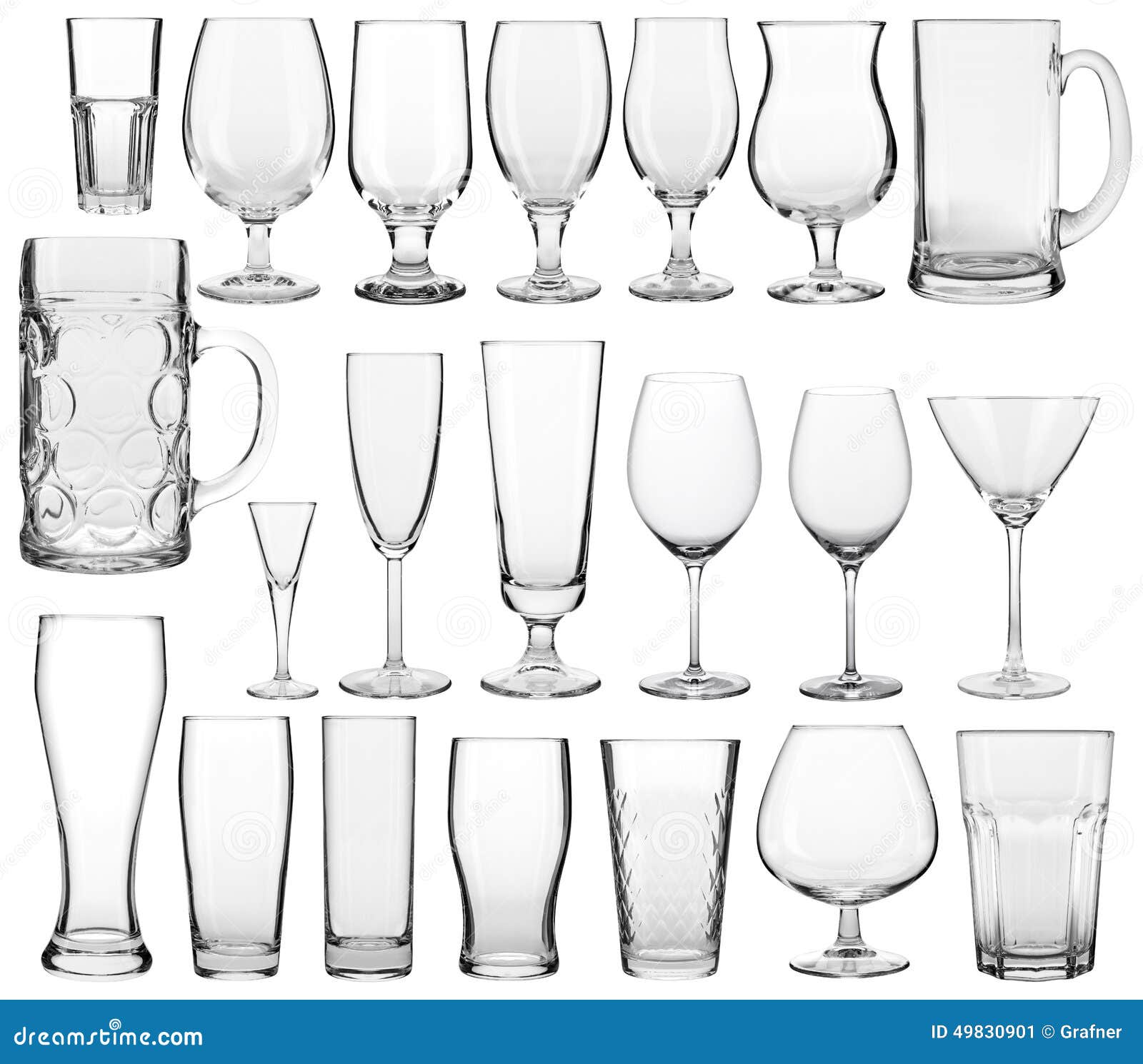 empty glassware collection