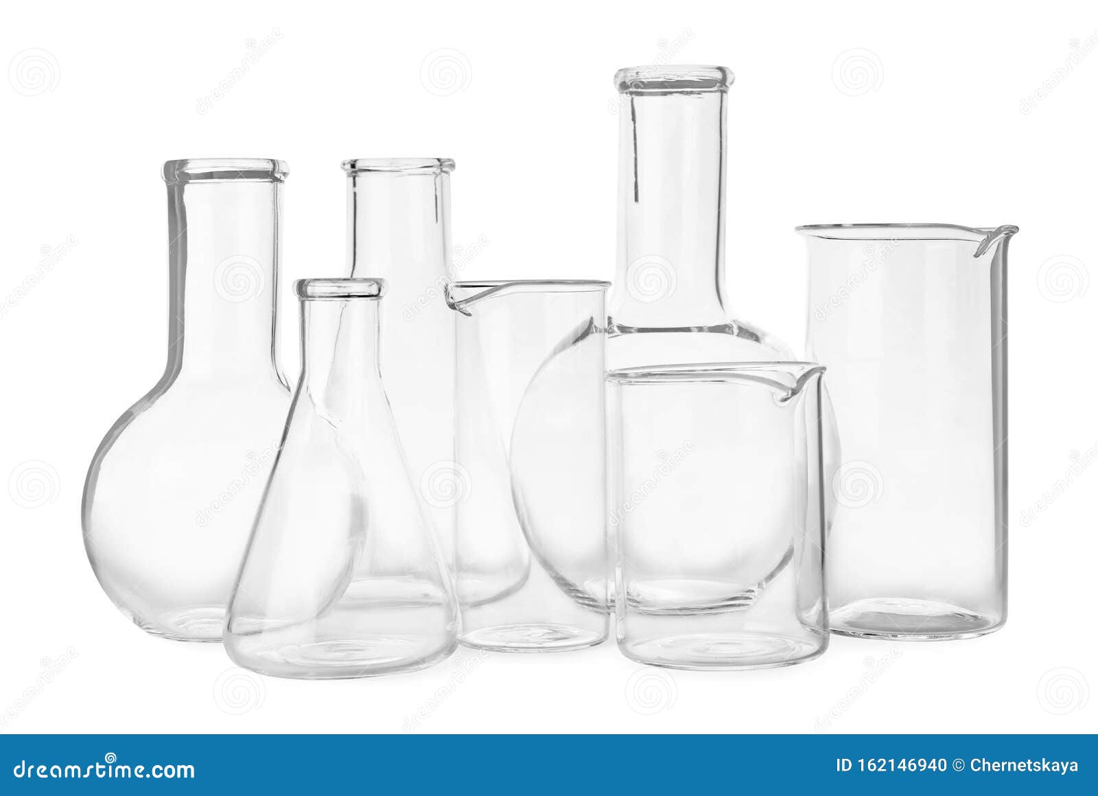 Empty Glassware for Laboratory Analysis on White Stock Photo Image of