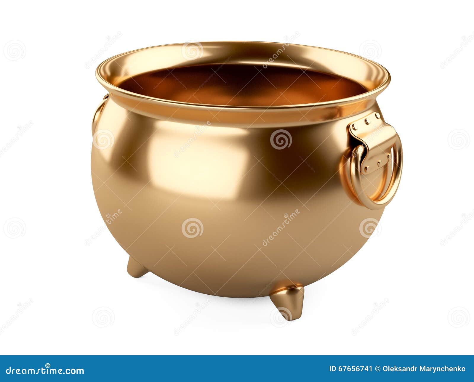 Empty gold pot. stock illustration. Illustration of kettle - 67656741