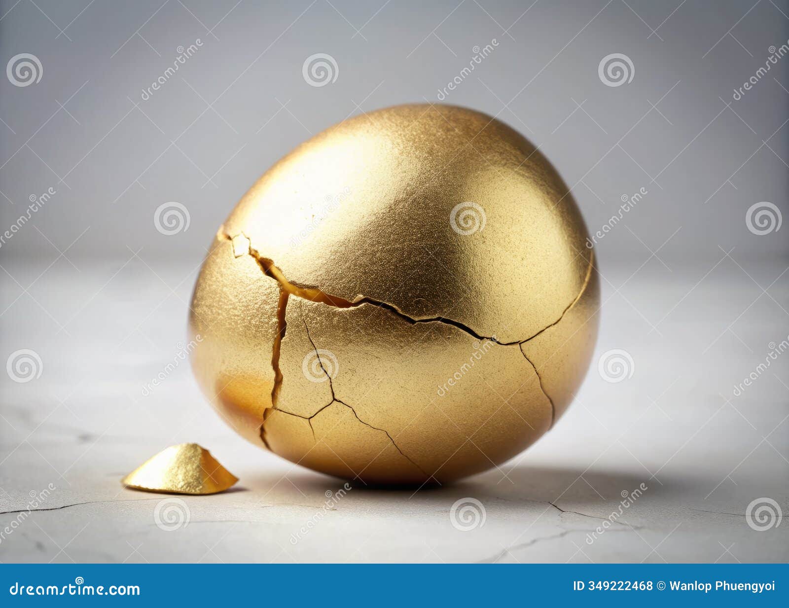 empty golden egg: a minimalist metaphor for investment scams and financial loss