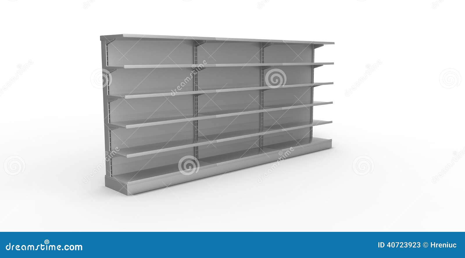 Empty Gray Retail Shelves on a Plain Background Stock Illustration