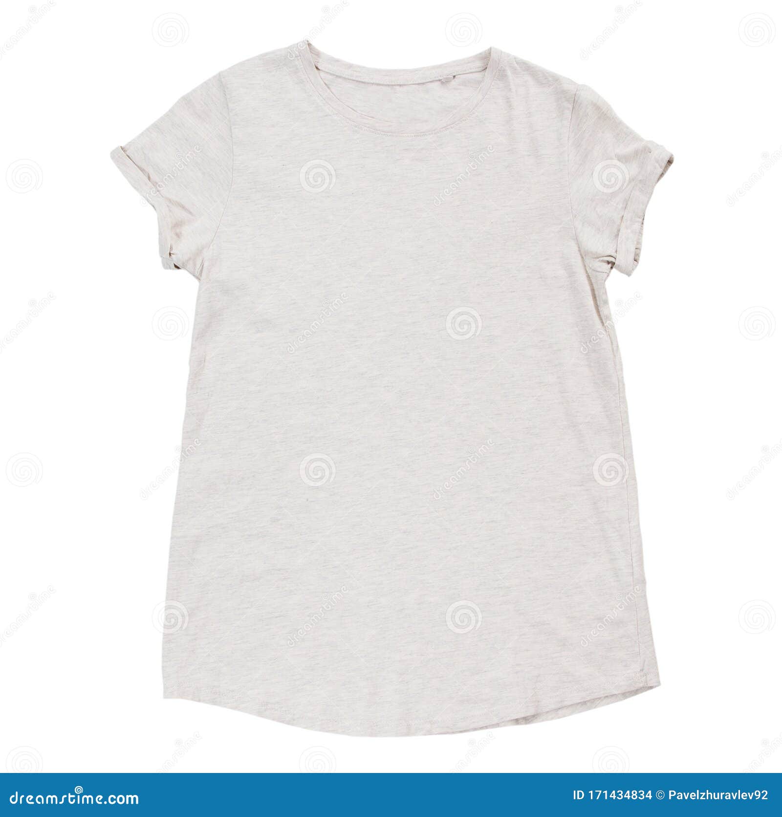 Download Empty Gray Tshirt Mock Up Isolated Over White Background ...