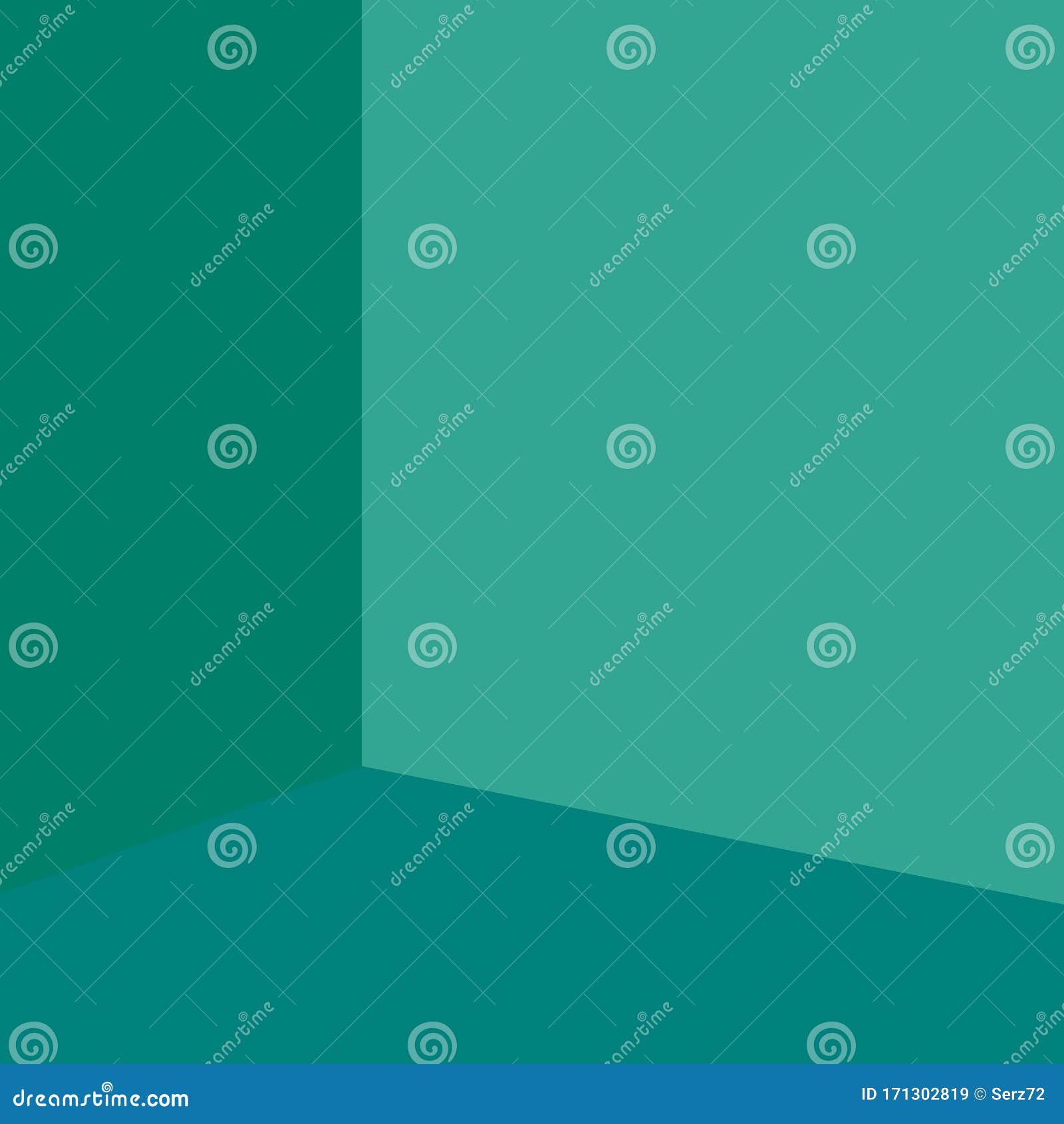 Empty Green Corner of the Room Stock Vector Illustration of bright