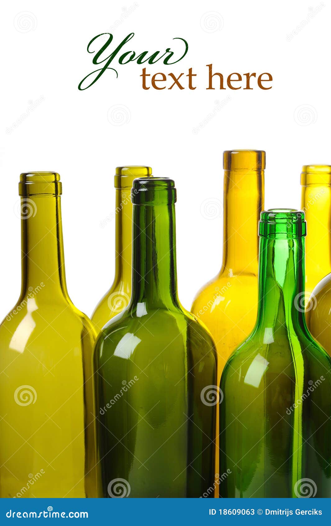 Empty Green Wine Bottle Isolated Stock Image Image of blank,