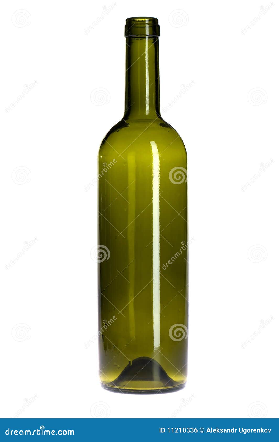 Empty Green Wine Bottle on White Stock Photo Image of bottle, green