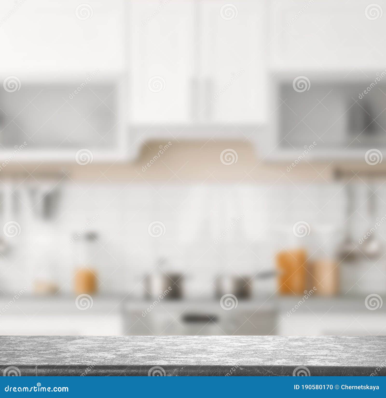 Empty Grey Stone Table in Modern Kitchen Stock Photo Image of design