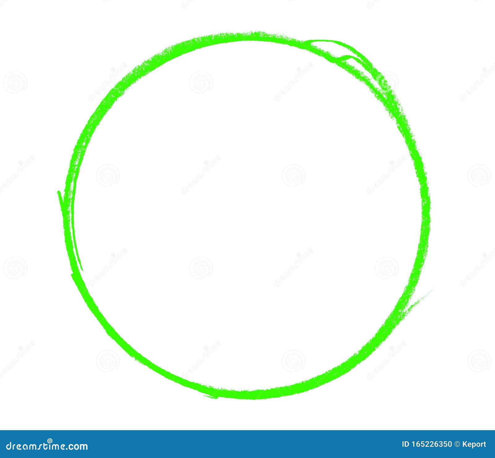 Empty Hand Drawn Circle with Green Color Stock Illustration