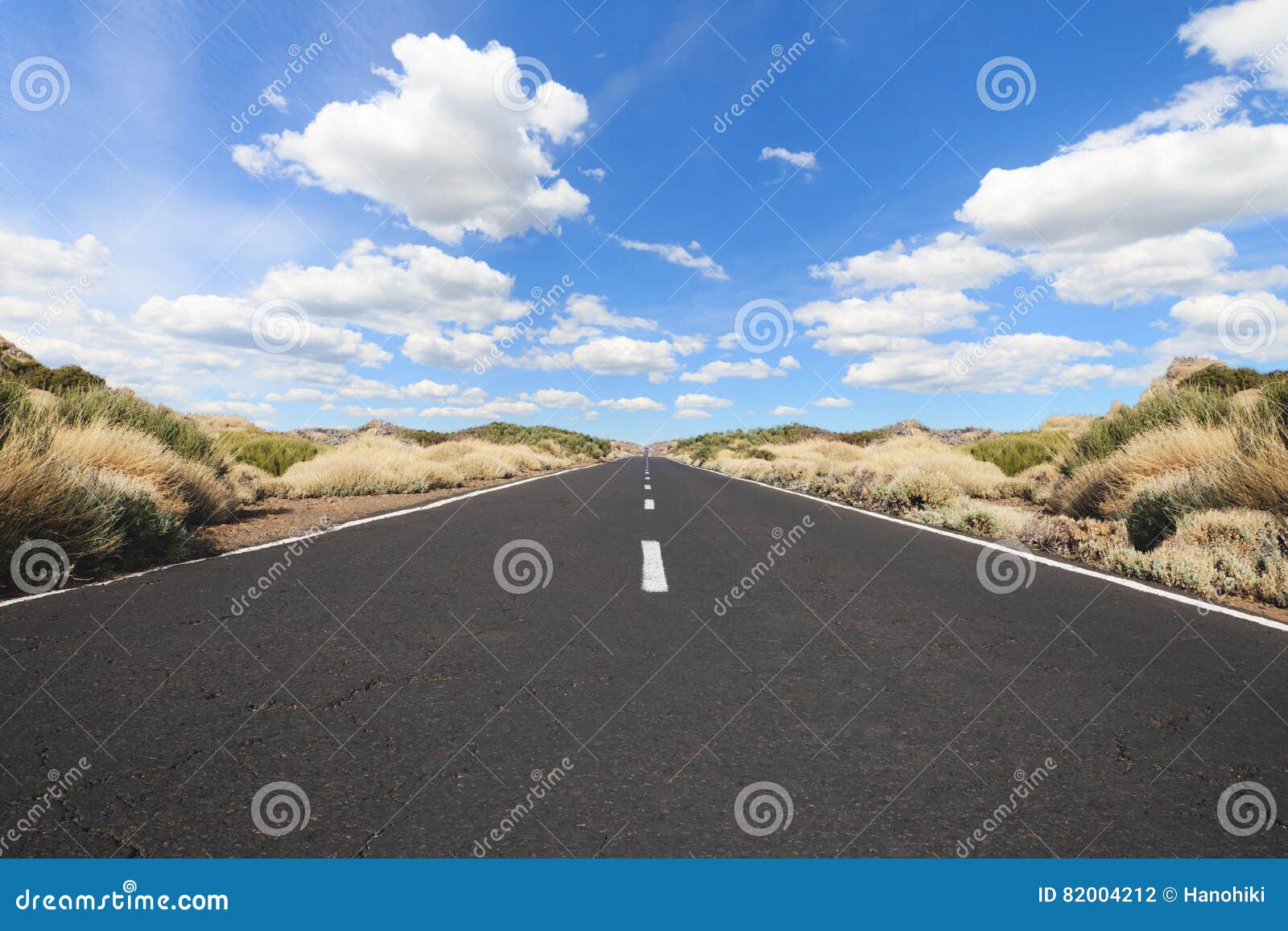 Empty Highway In Landscape Straight Road Stock Photo Image Of