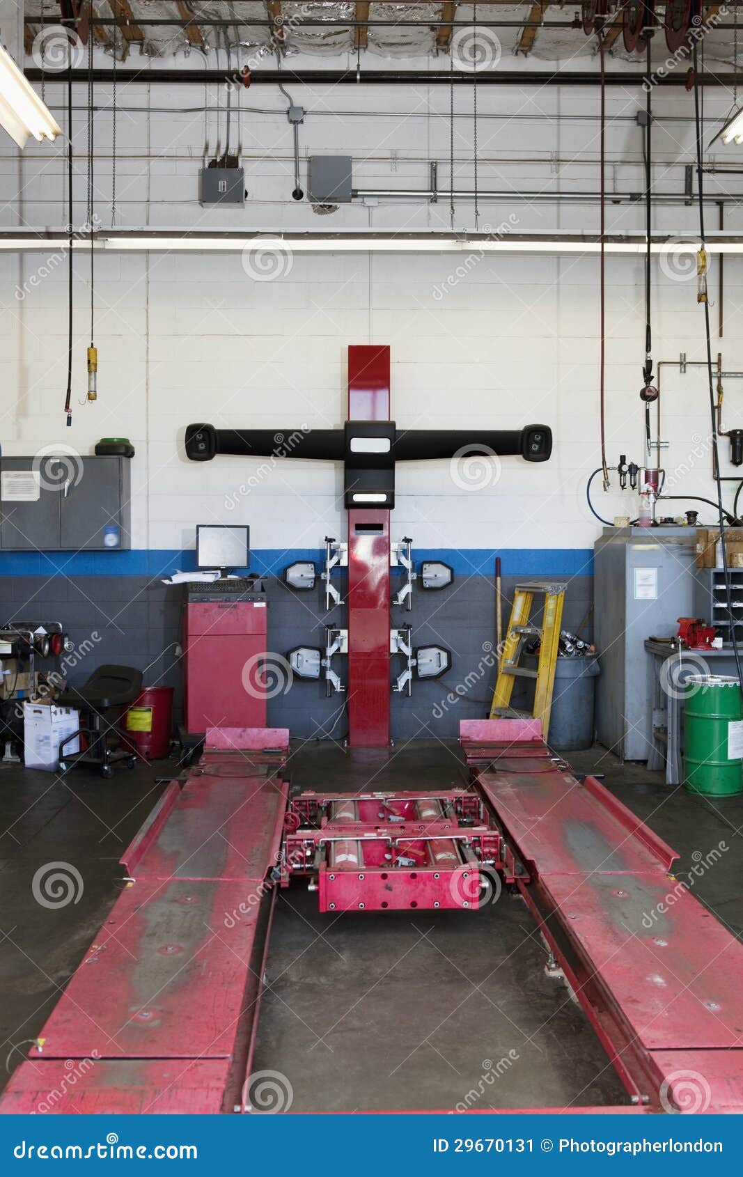 Empty Hoist in Automobile Repair Shop Stock Image Image of clothing