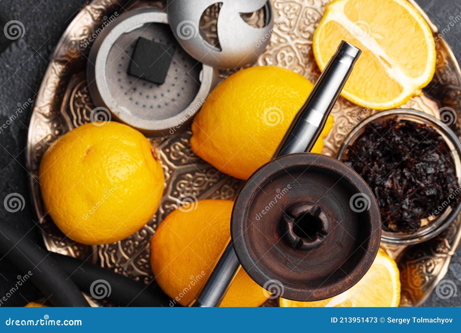 Empty Hookah Shaft Close Up on Table with Fresh Fruit Stock Image Image of object, hookah