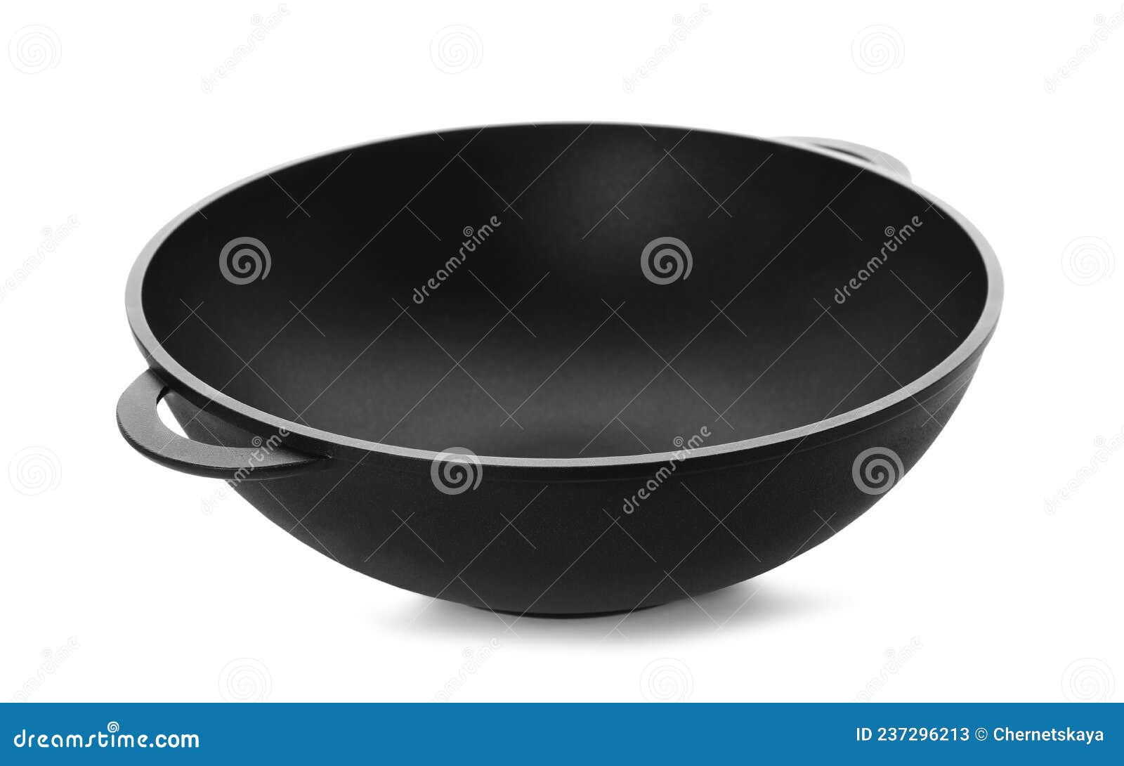 Empty Iron Wok Isolated on White. Chinese Cookware Stock Image Image