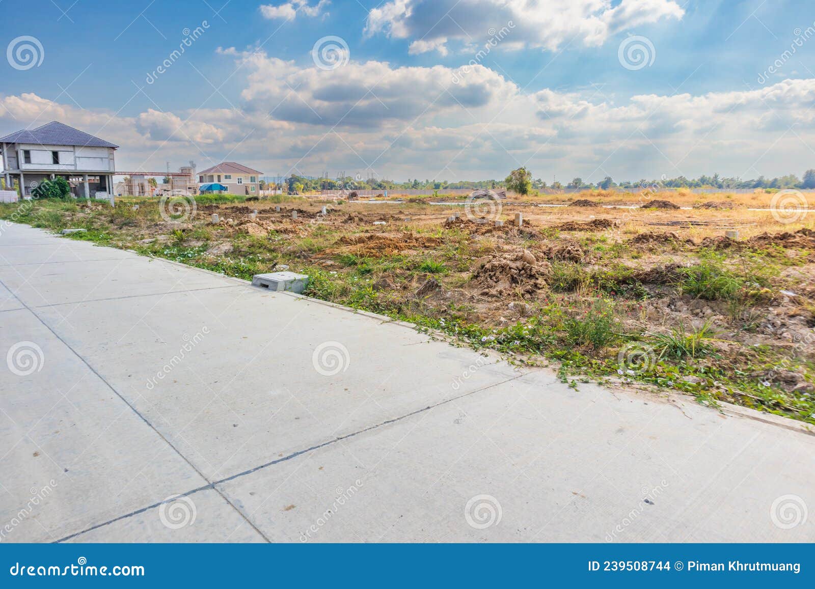 Empty Land for Housing Estate Development Construction New House