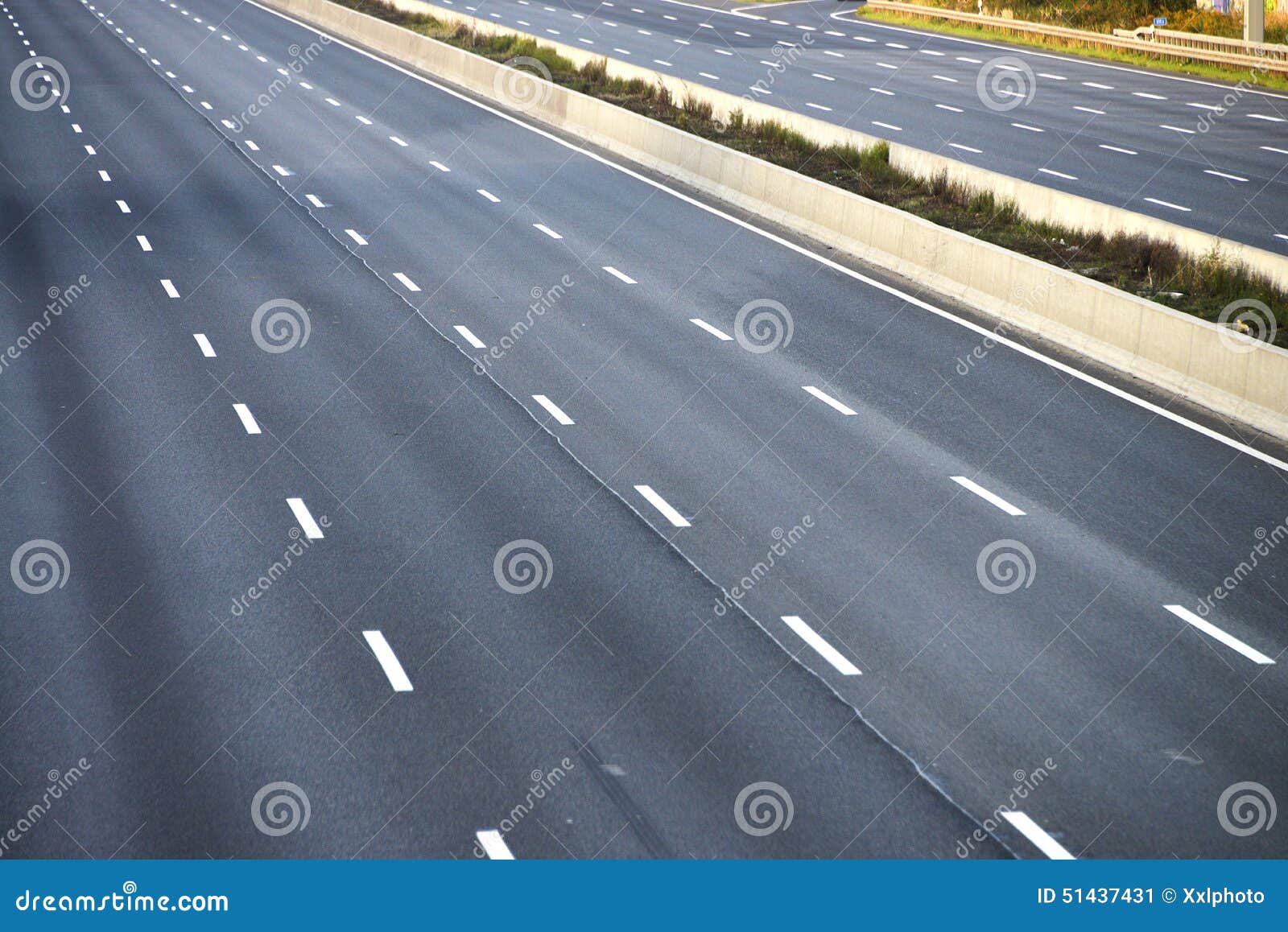 Empty 8lane Highway Due To Road and Bridge Works Stock Image Image