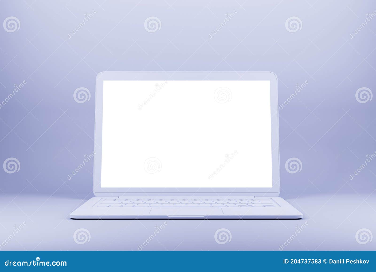 Empty Laptop Screen on Purple Background Stock Illustration Illustration of hardware, gadget