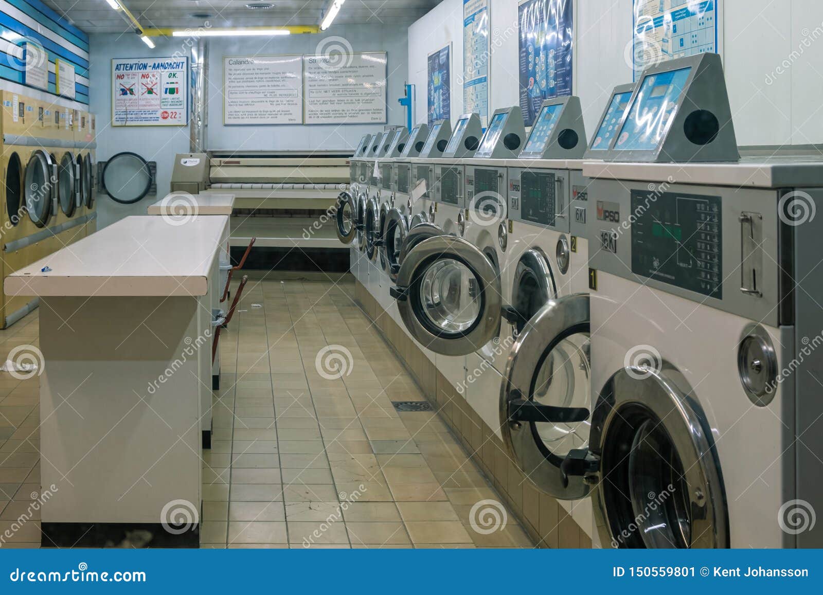 Empty Launderette in Brussels Editorial Photo Image of business