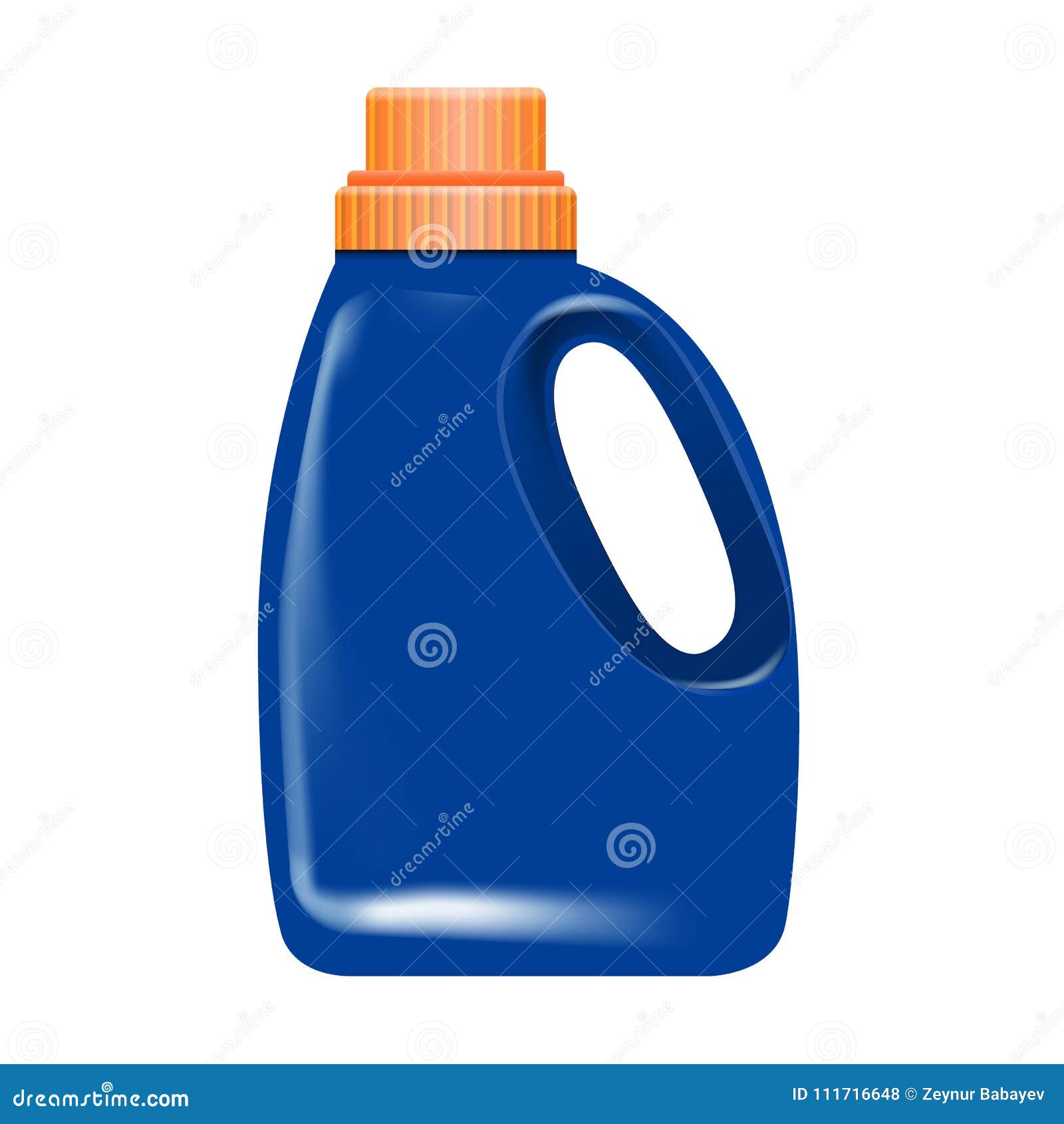 Empty Laundry Detergent Package Design, Blue Container Bottle Isolated