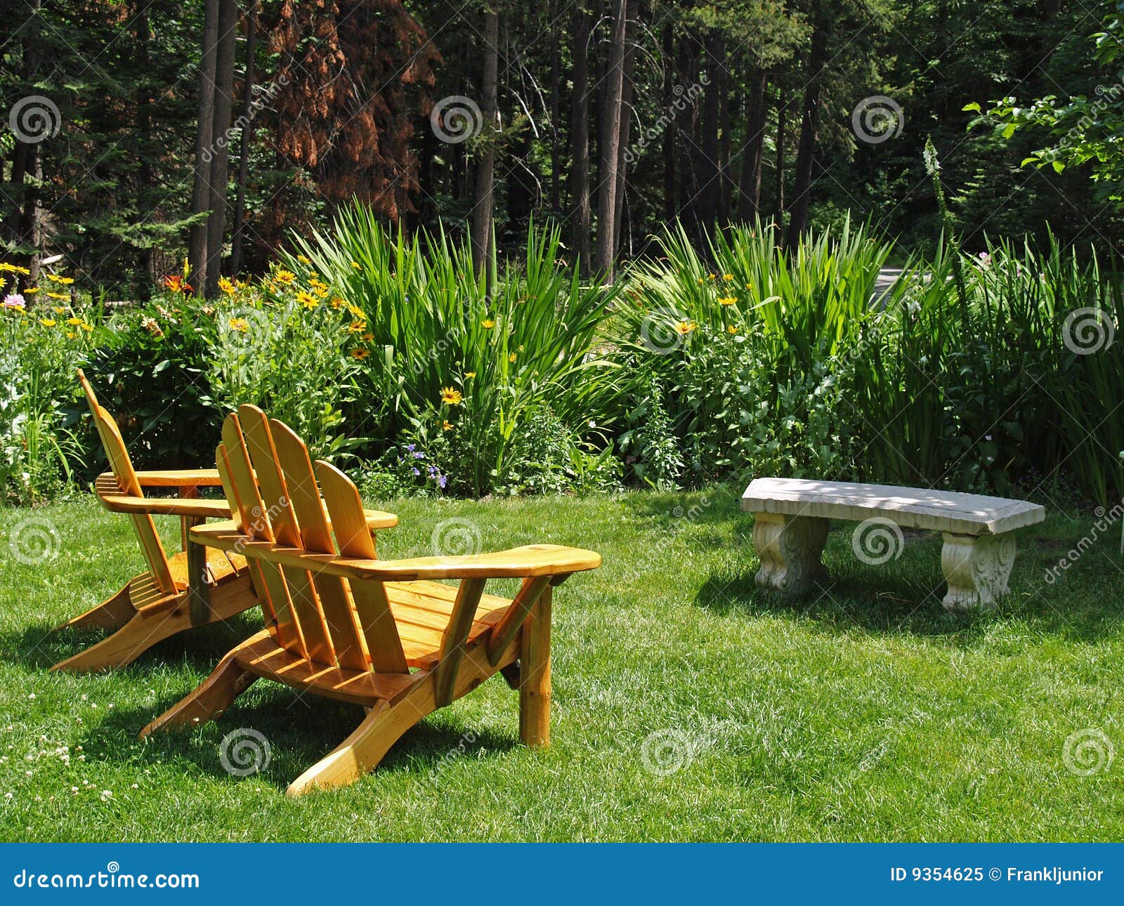 Empty Lawn Chairs stock image. Image of spring, stone 9354625