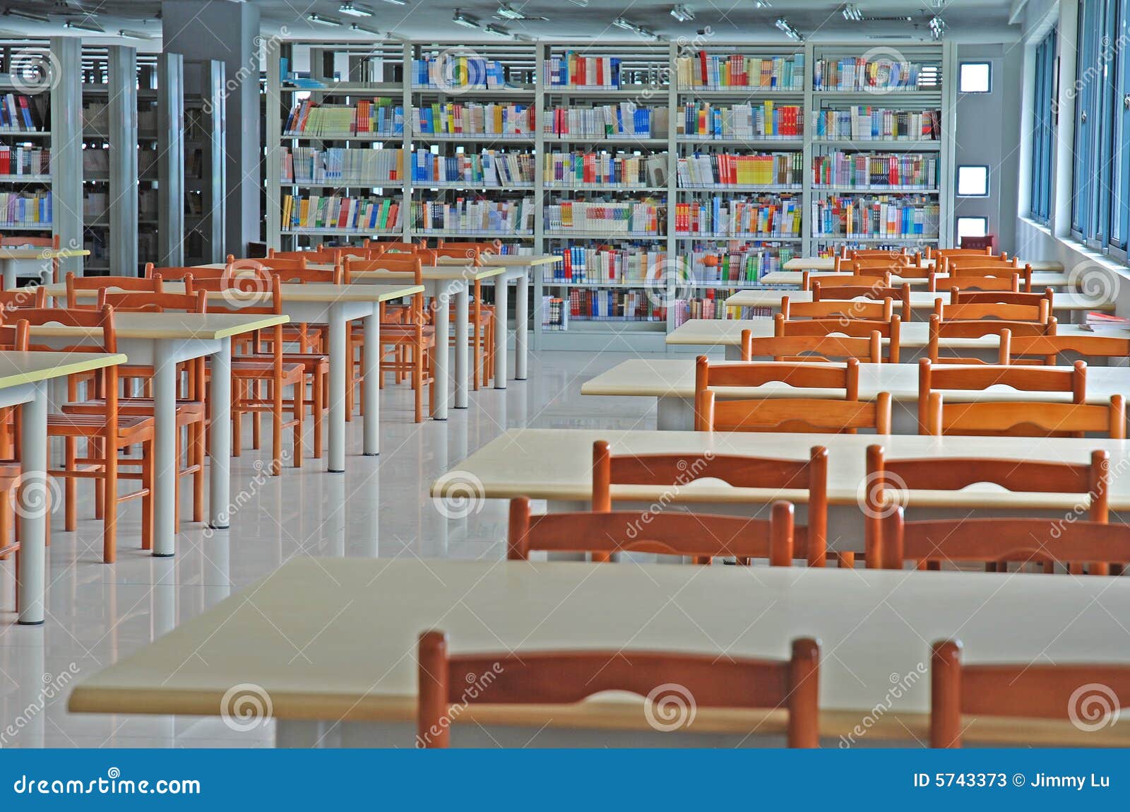 Empty library stock image. Image of inside, school, knowledge 5743373
