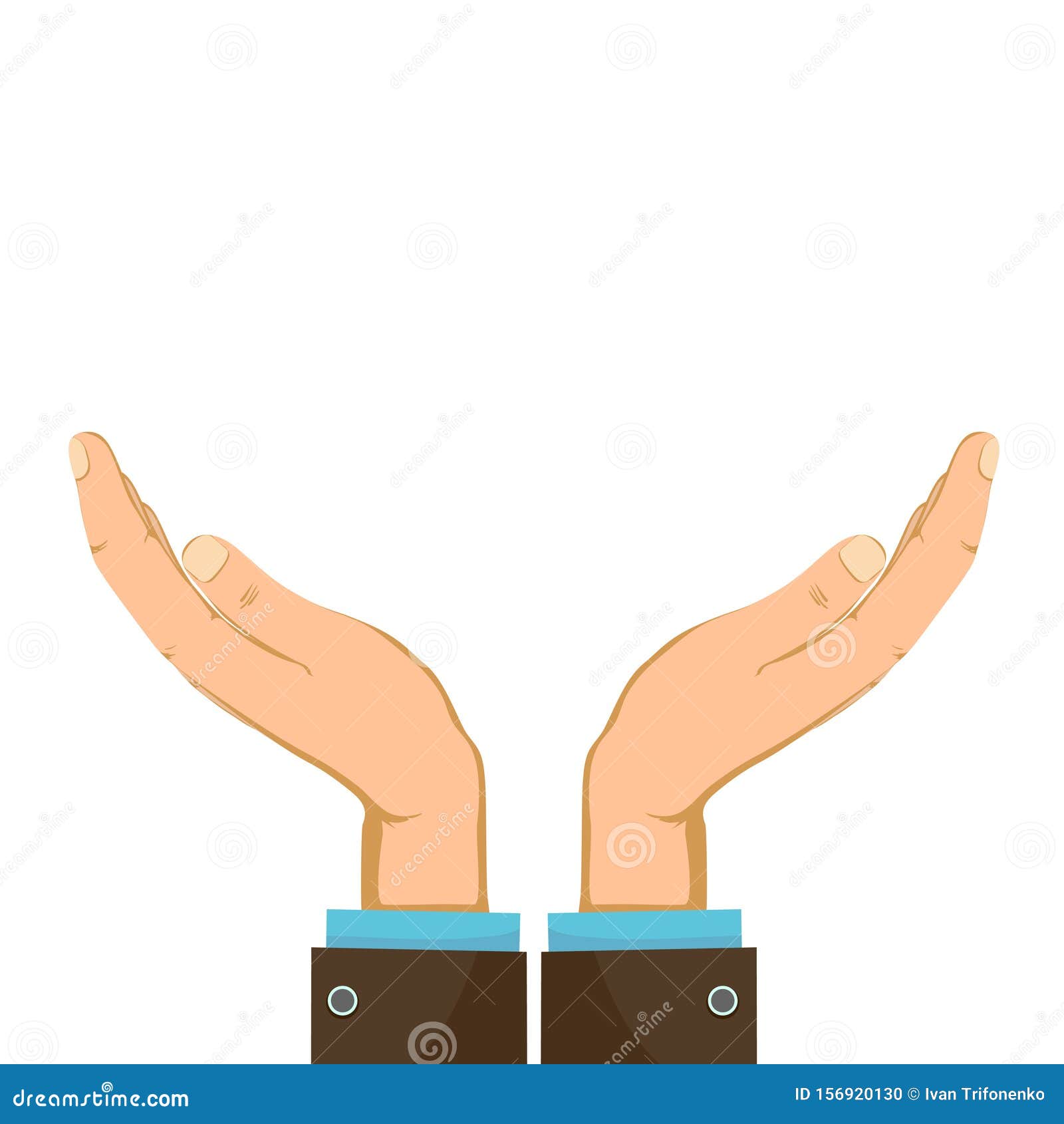 Empty Male Hands Isolated on a White Background Stock Vector
