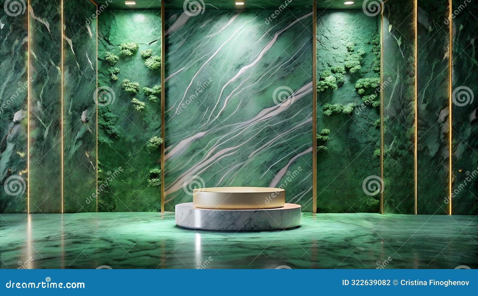 empty marble podium, stage, 3d product platform, mock-up visualization, turquoise color, minimal abstract background