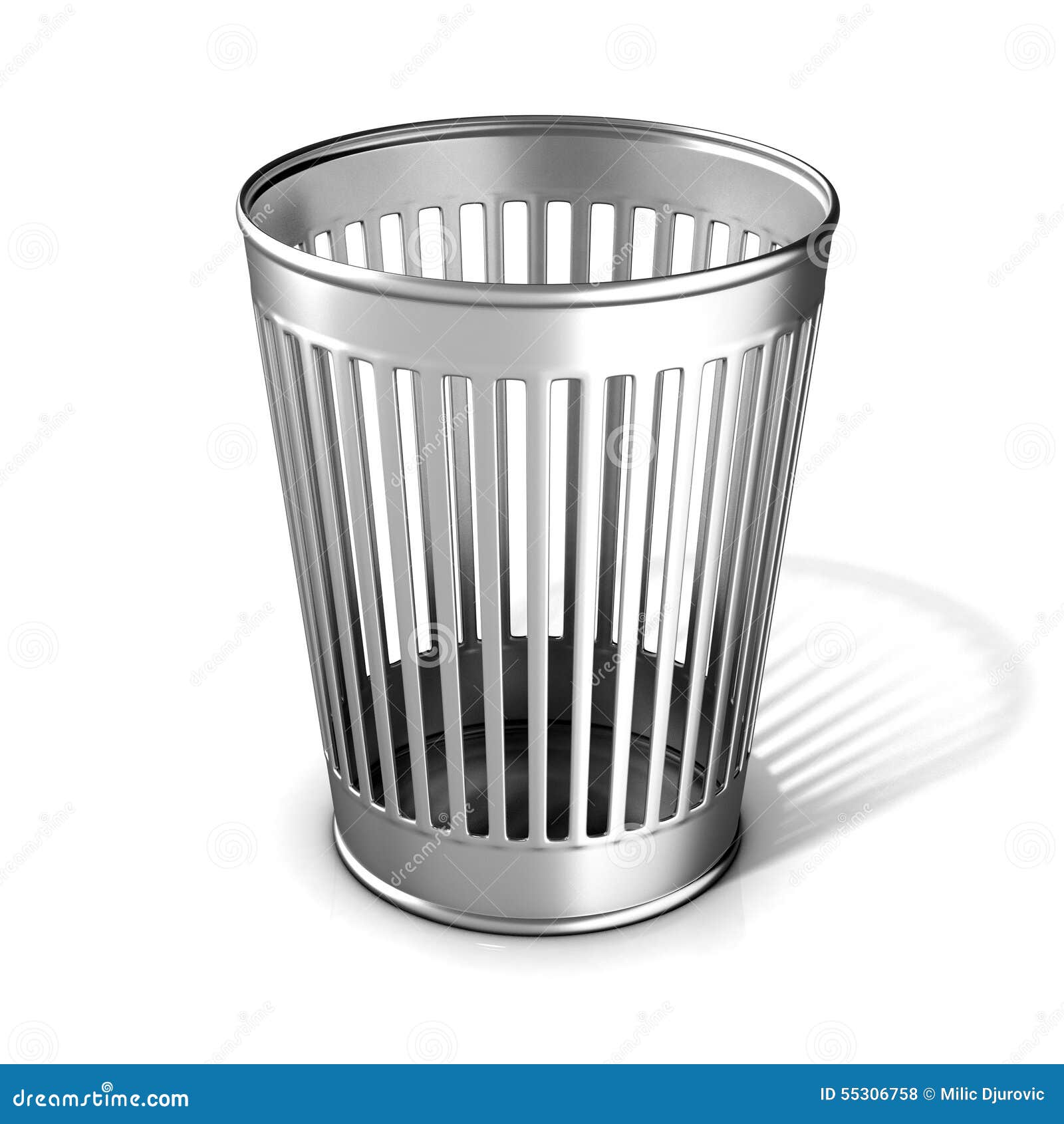 Empty metal trash bin stock illustration. Illustration of metal 55306758