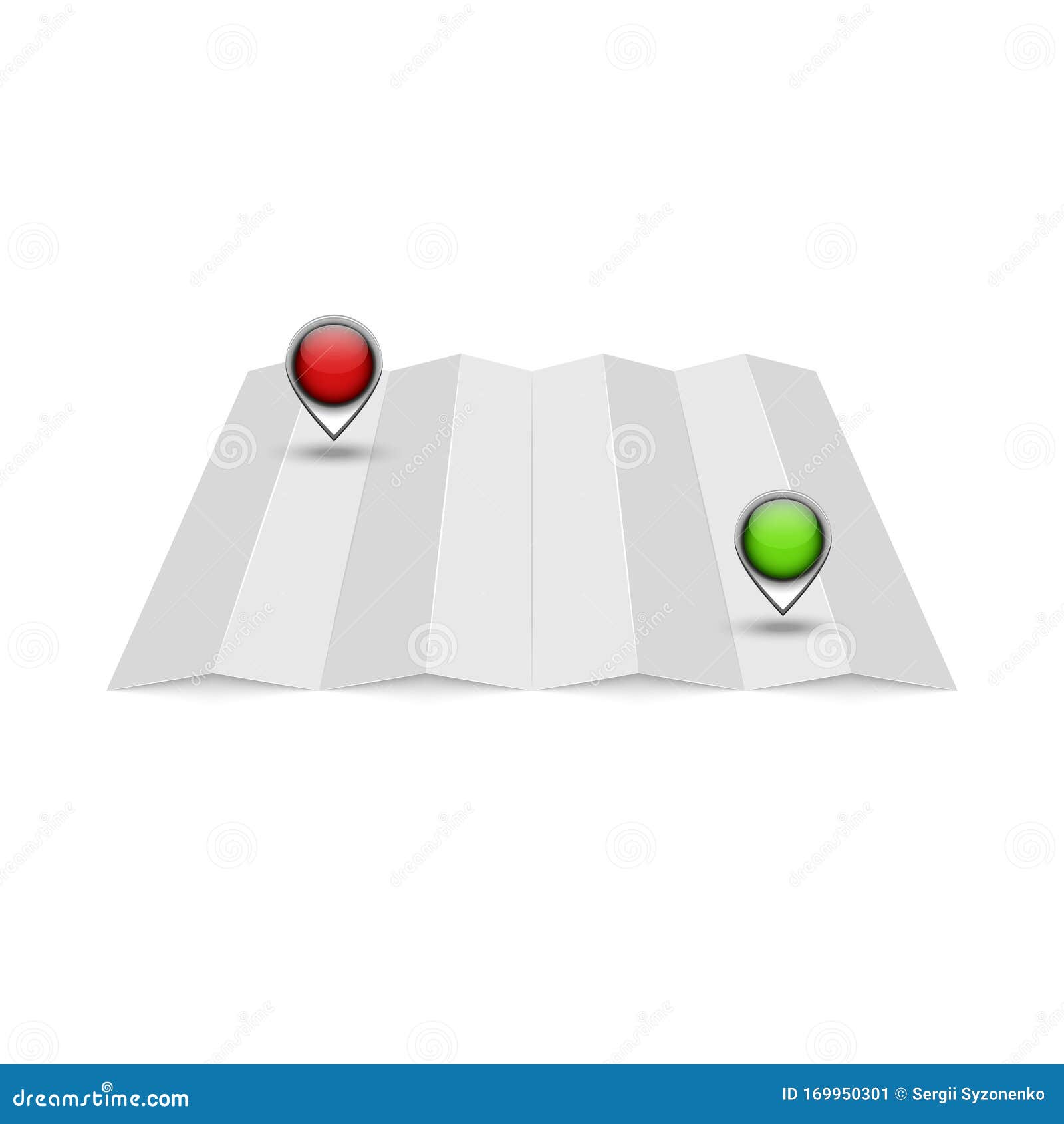 Download Empty Mockup For A Terrain Map With Two Red And Green Location Pins For Get Directions, An ...