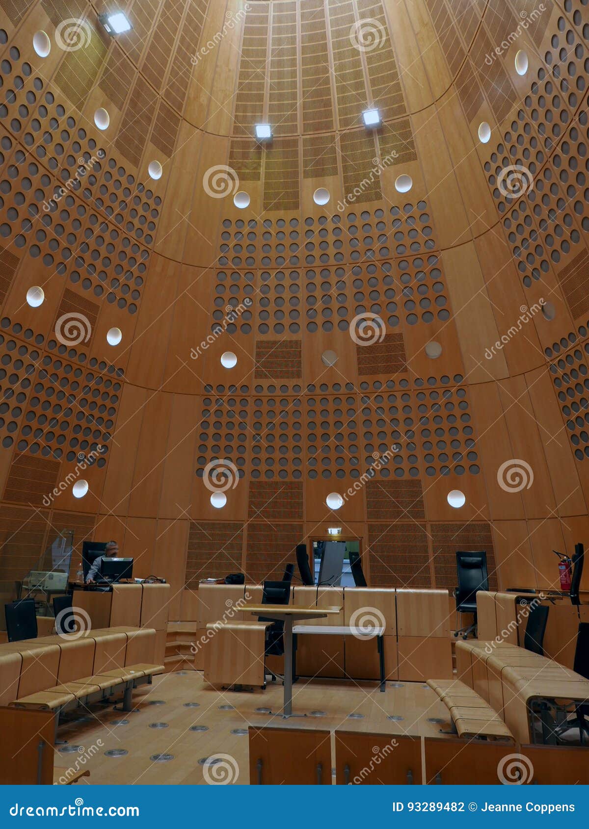 empty modern courtroom.