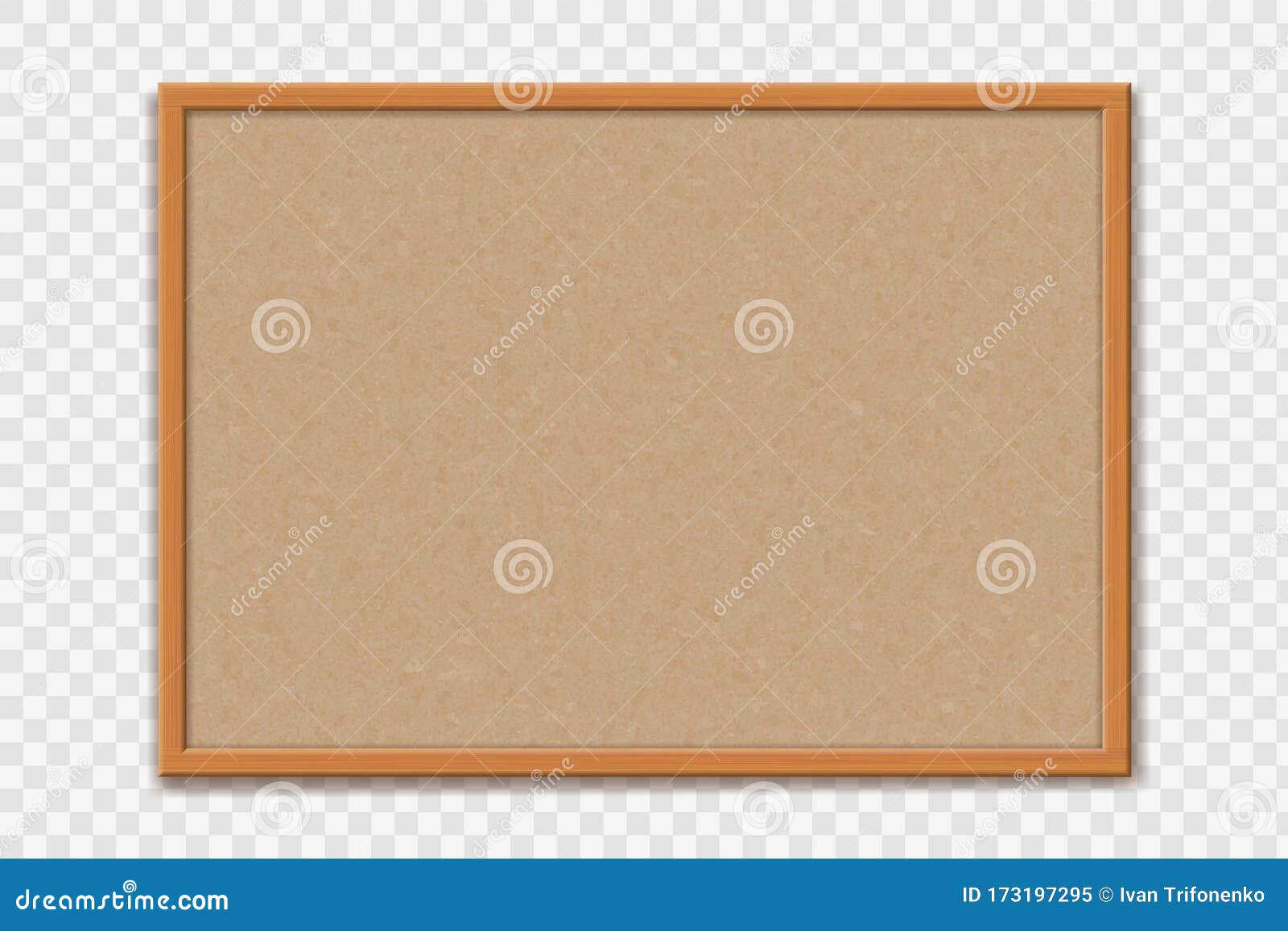 Empty Office Cork Bulletin Board Template for Worksheet Stock Vector