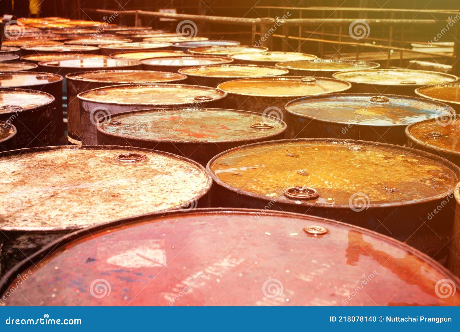 Empty Oil Tanks are Arranged. Stock Photo Image of empty, drink