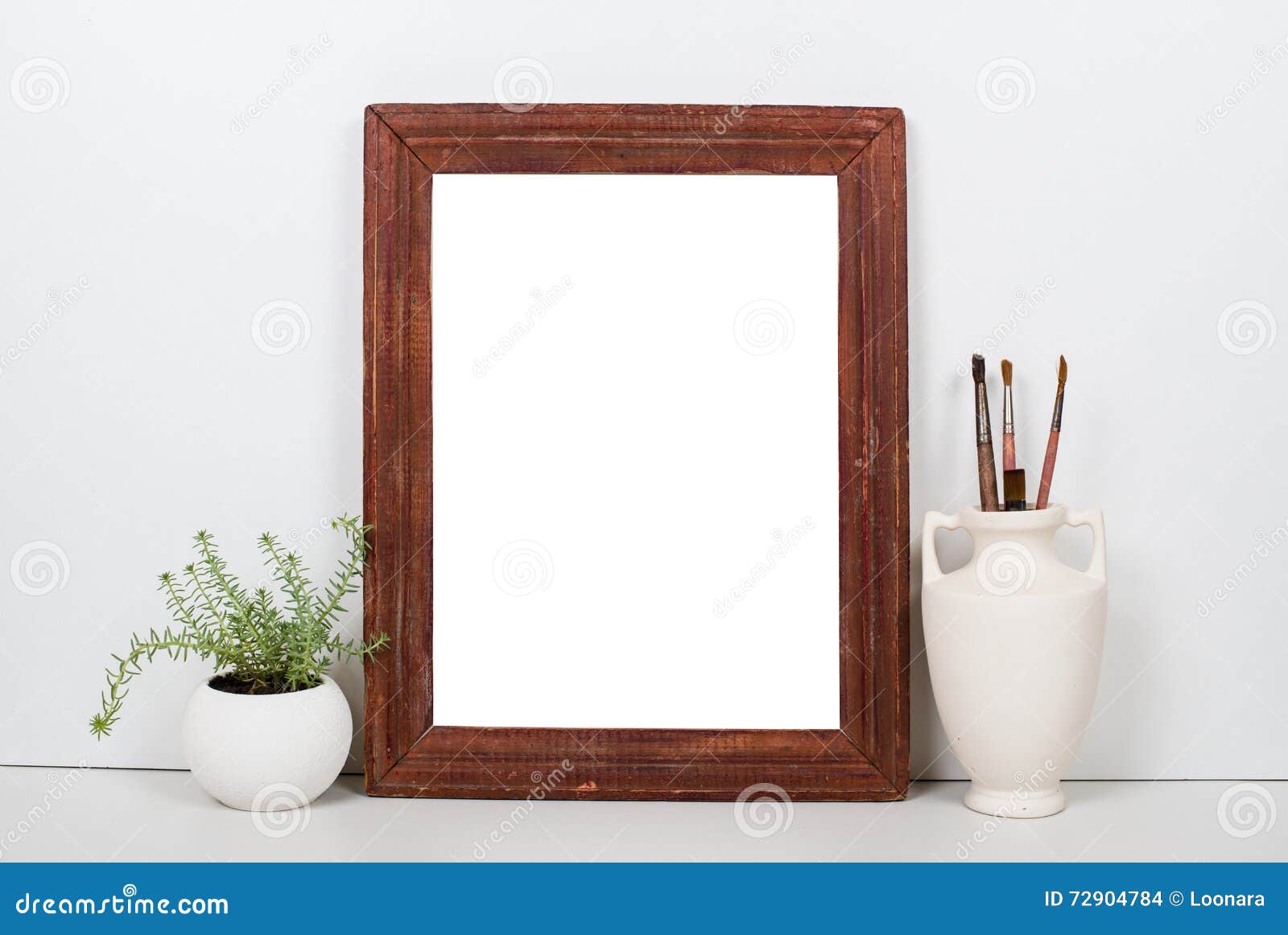 Empty Old Vintage Art Frame on White Background Stock Photo Image of