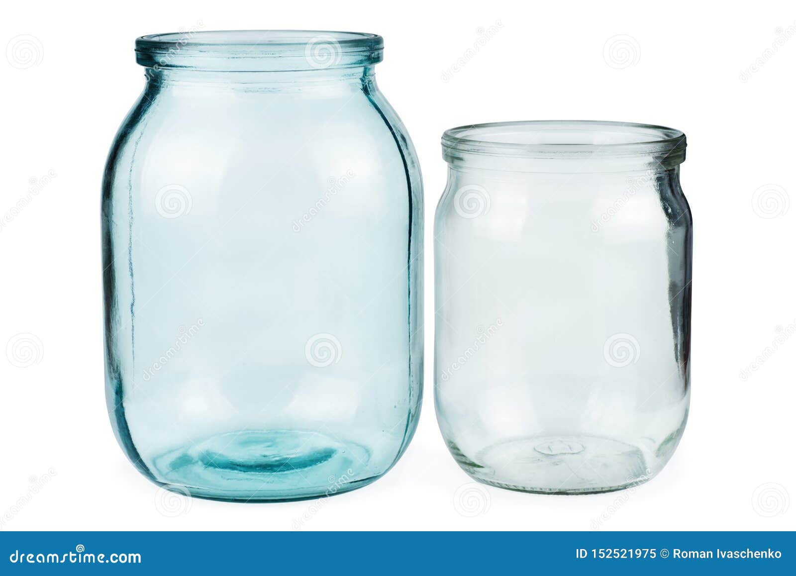 empty one and half litre glass jars