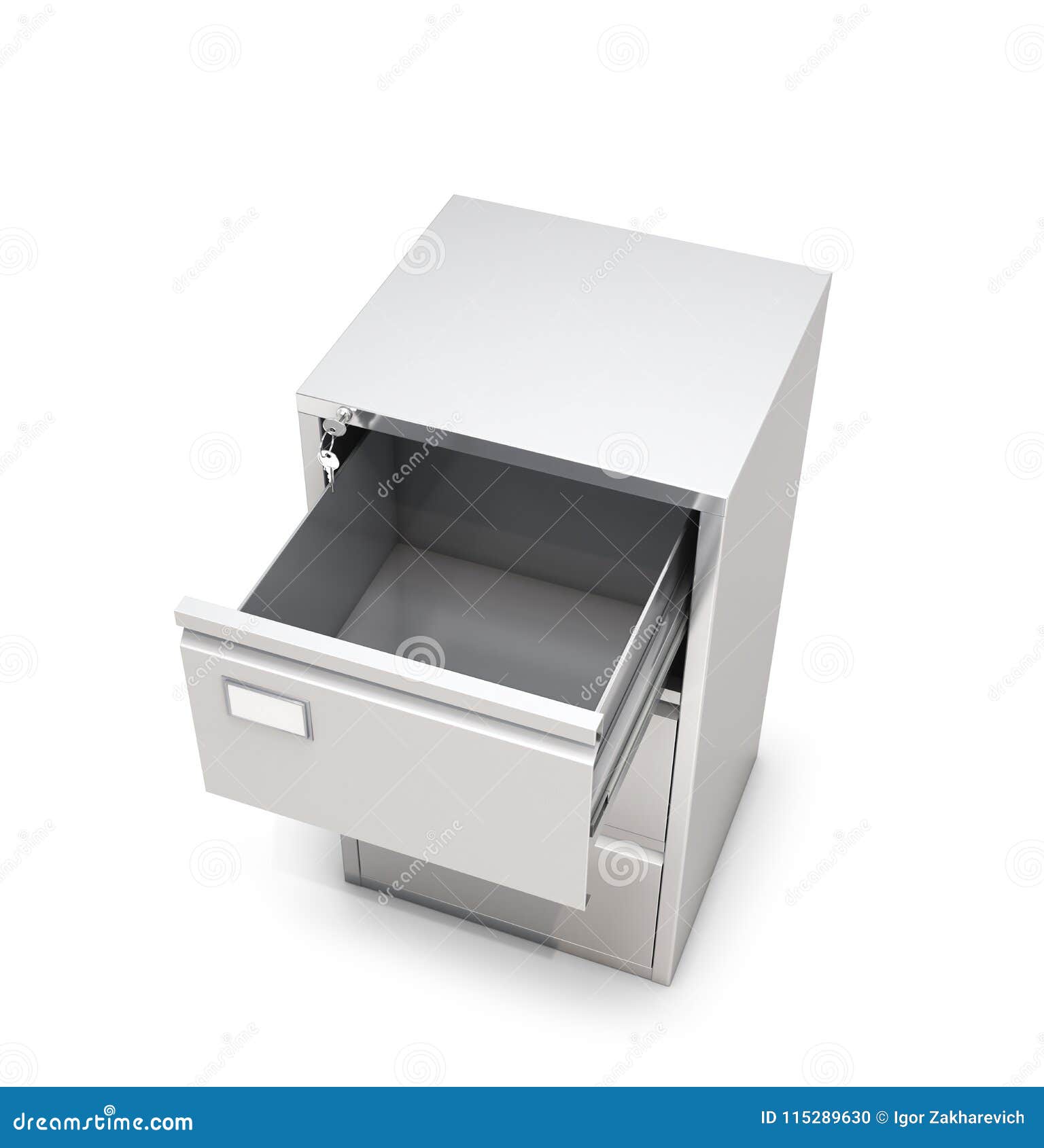 Empty Open Cabinet Drawer Top View Stock Illustration
