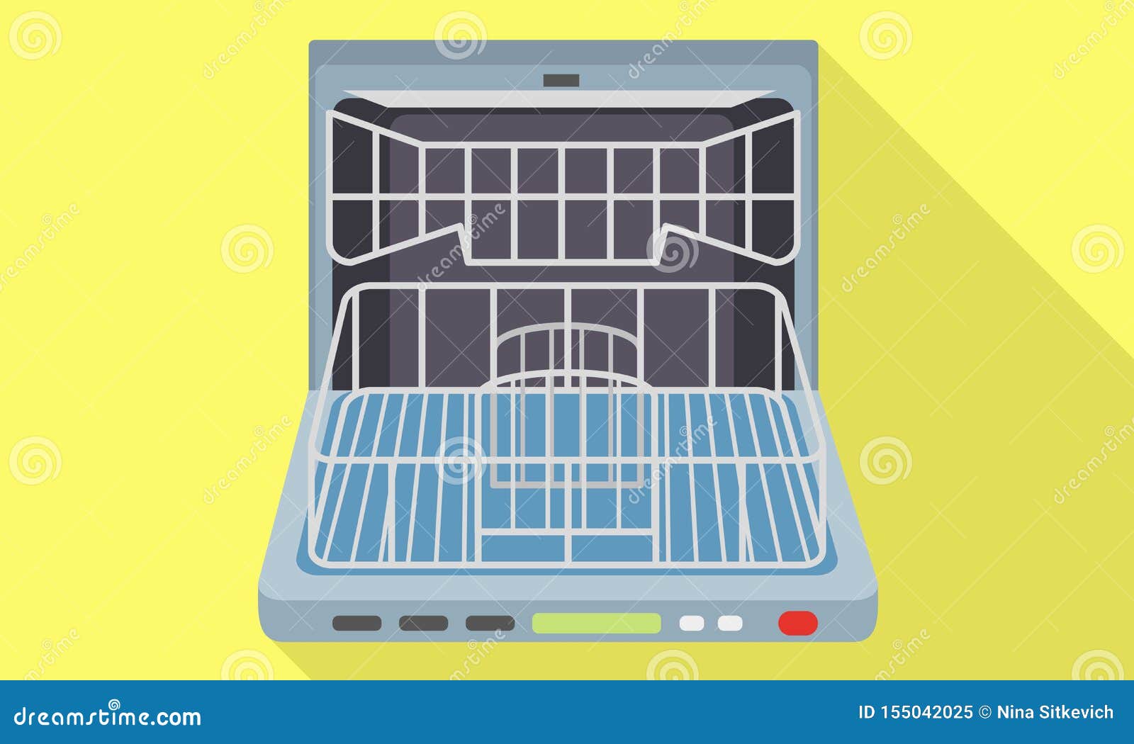 Empty Dishwasher Icon. Clipart Image Vector Illustration
