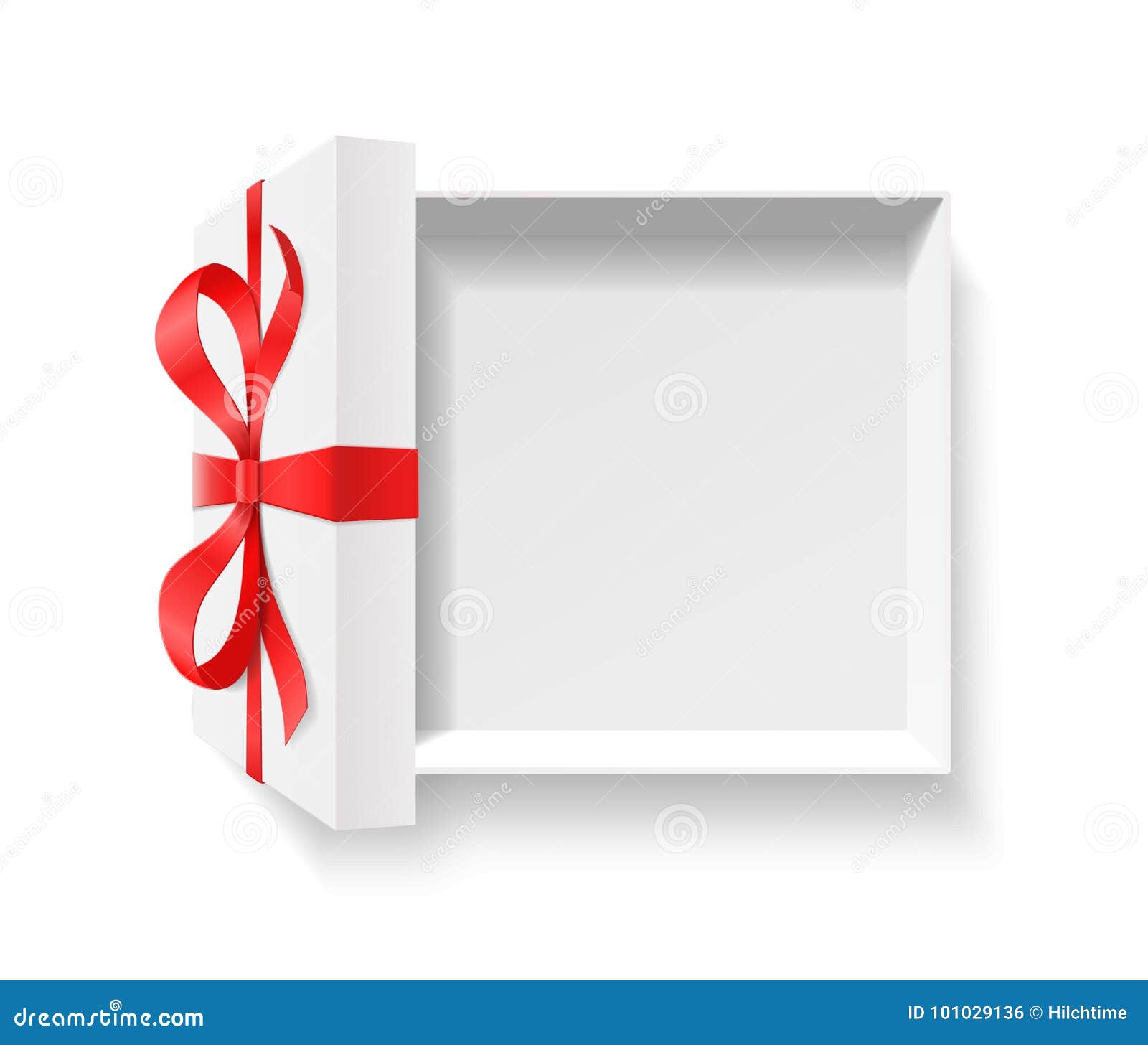 Premium Vector  White gift box with light green ribbon isolated