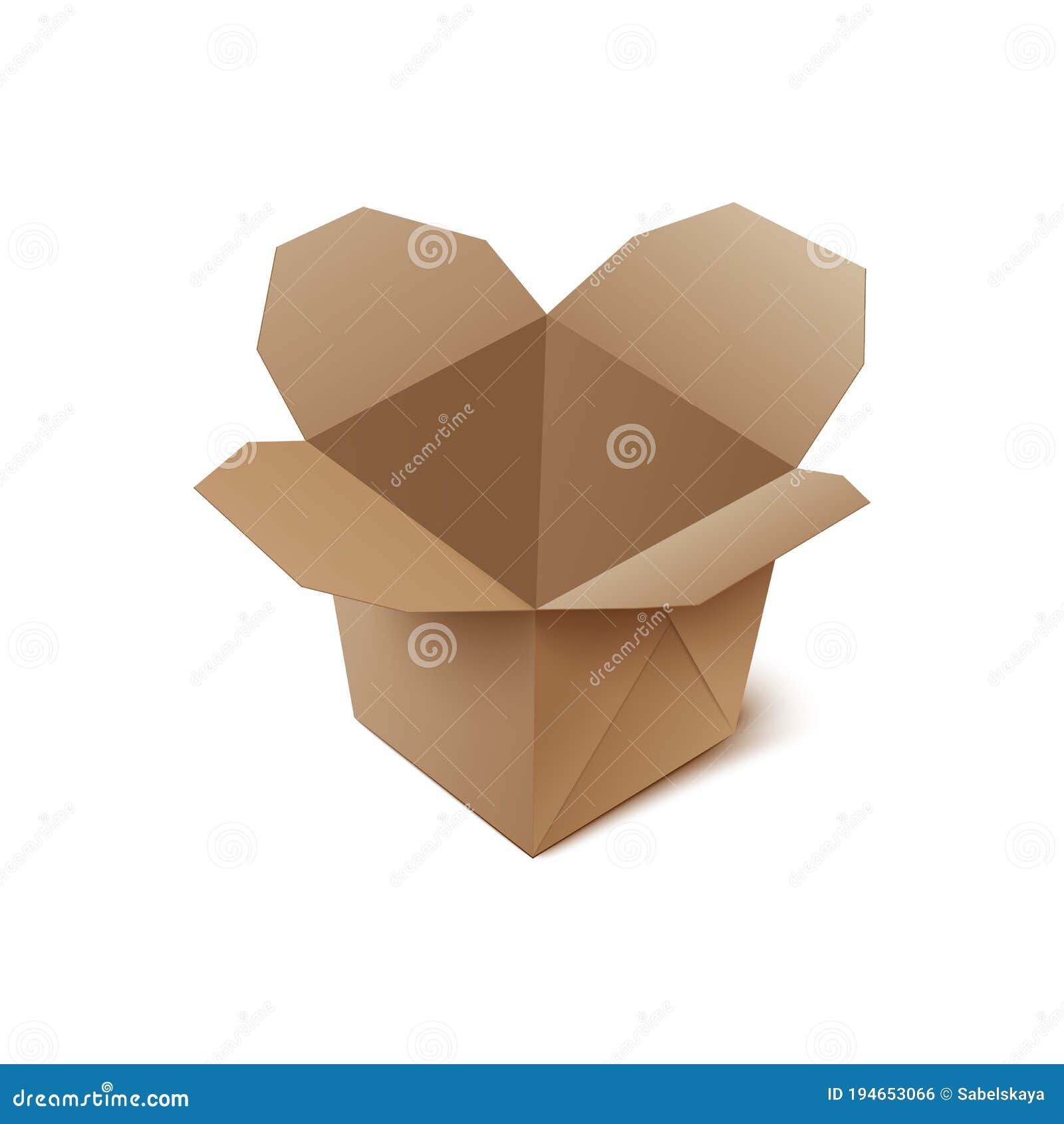 Download Empty Open Take Out Food Box - Realistic Mockup Of ...