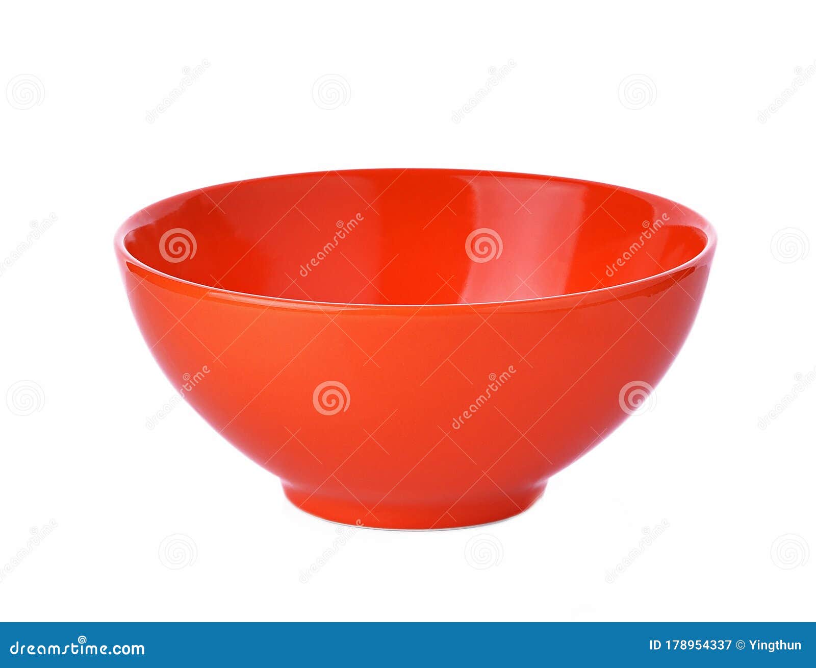 Empty Orange Ceramic Bowl on White Background Stock Image Image of