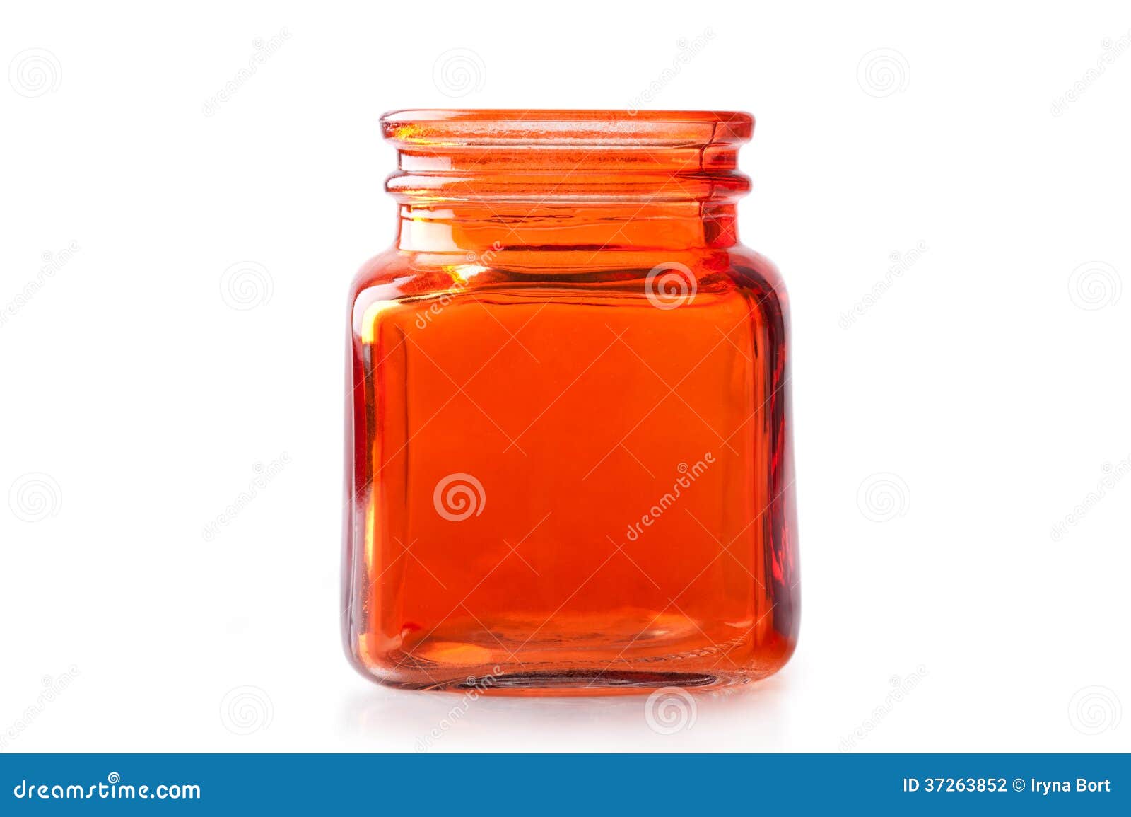 Empty orange glass jar stock photo. Image of container 37263852