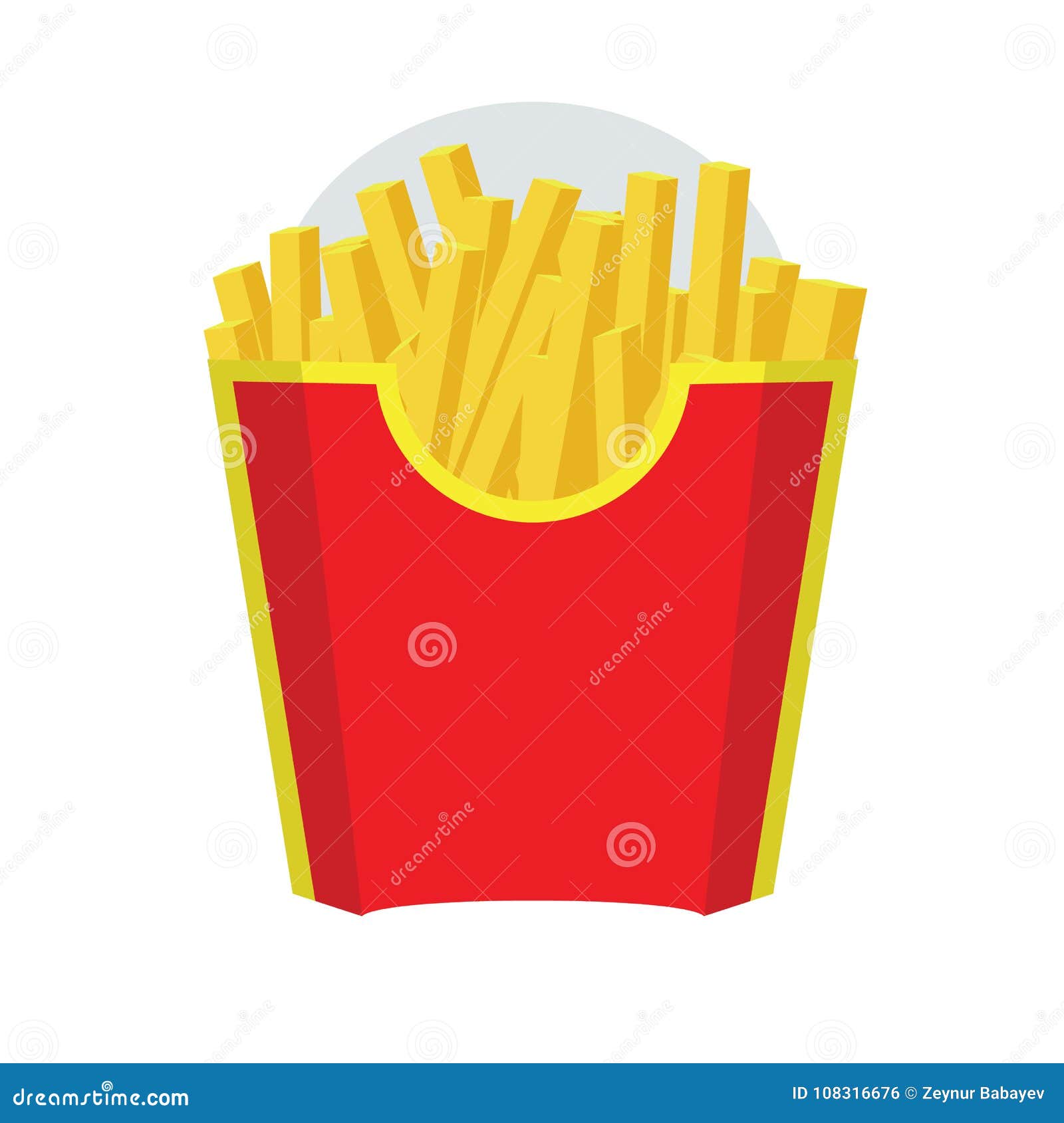 Kraft Paper Large Size French Fries Packaging Mockup - Front View