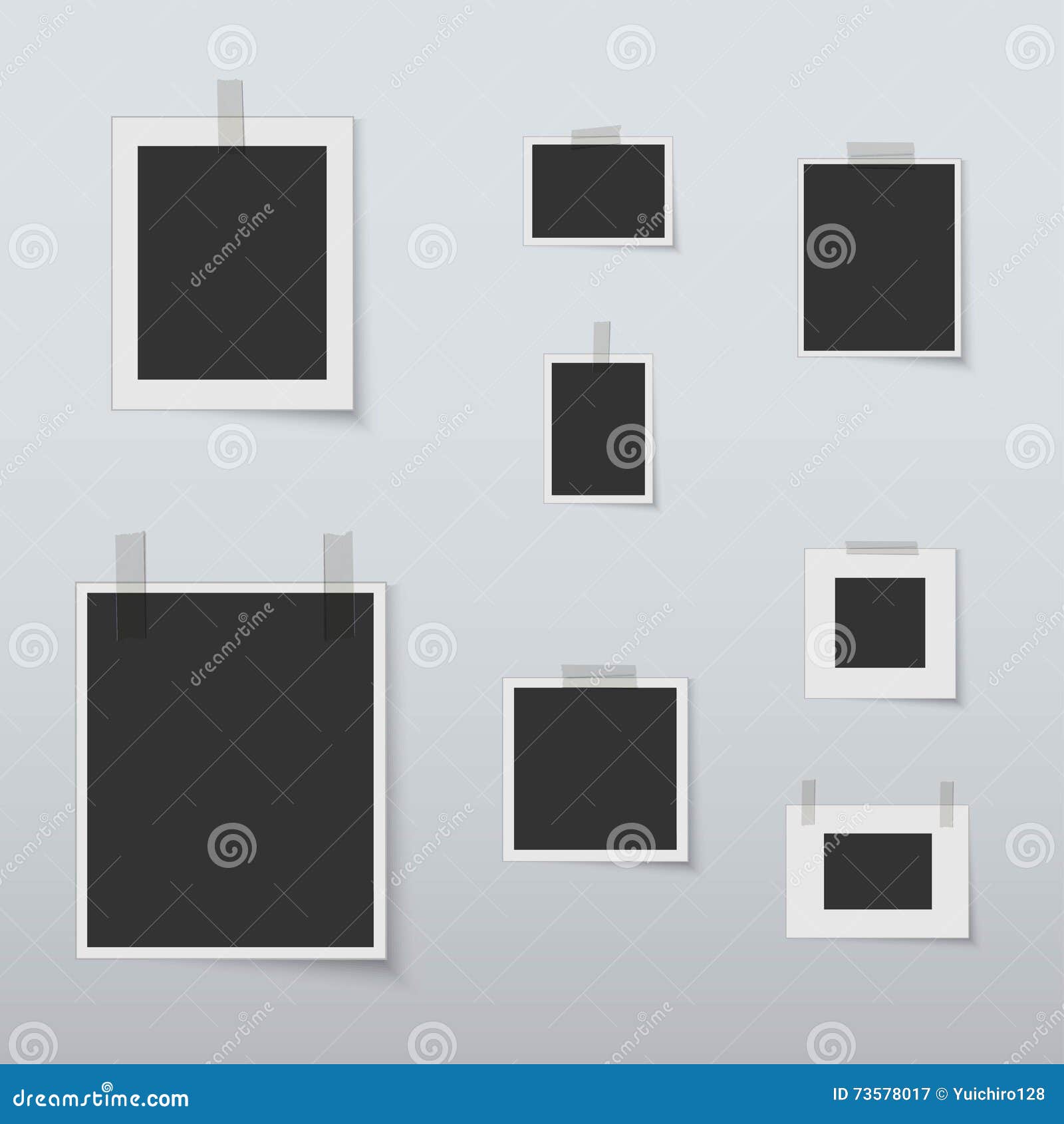 Empty Paper and Poster Frame with Tape Stock Vector Illustration of