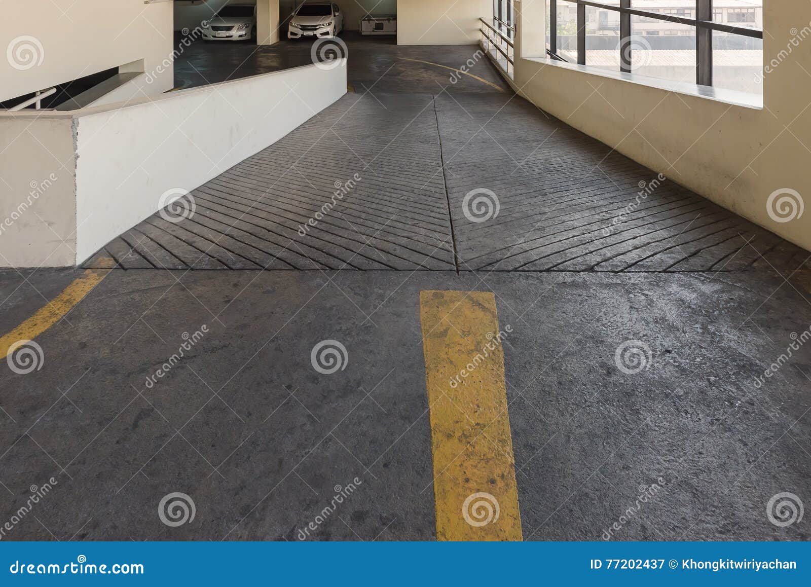 Empty Parking Deck with Ramp I Stock Image - Image of modern, ramp ...