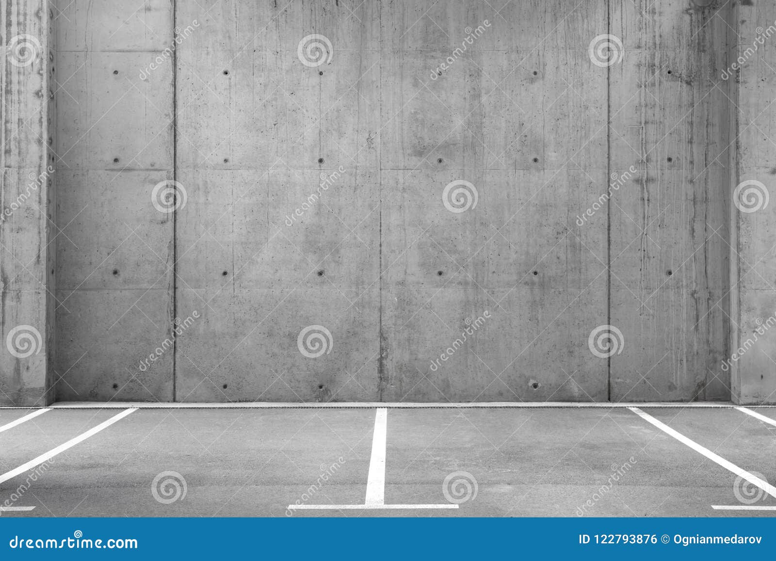 Empty Parking Lots in a Garage Stock Photo Image of line, beton