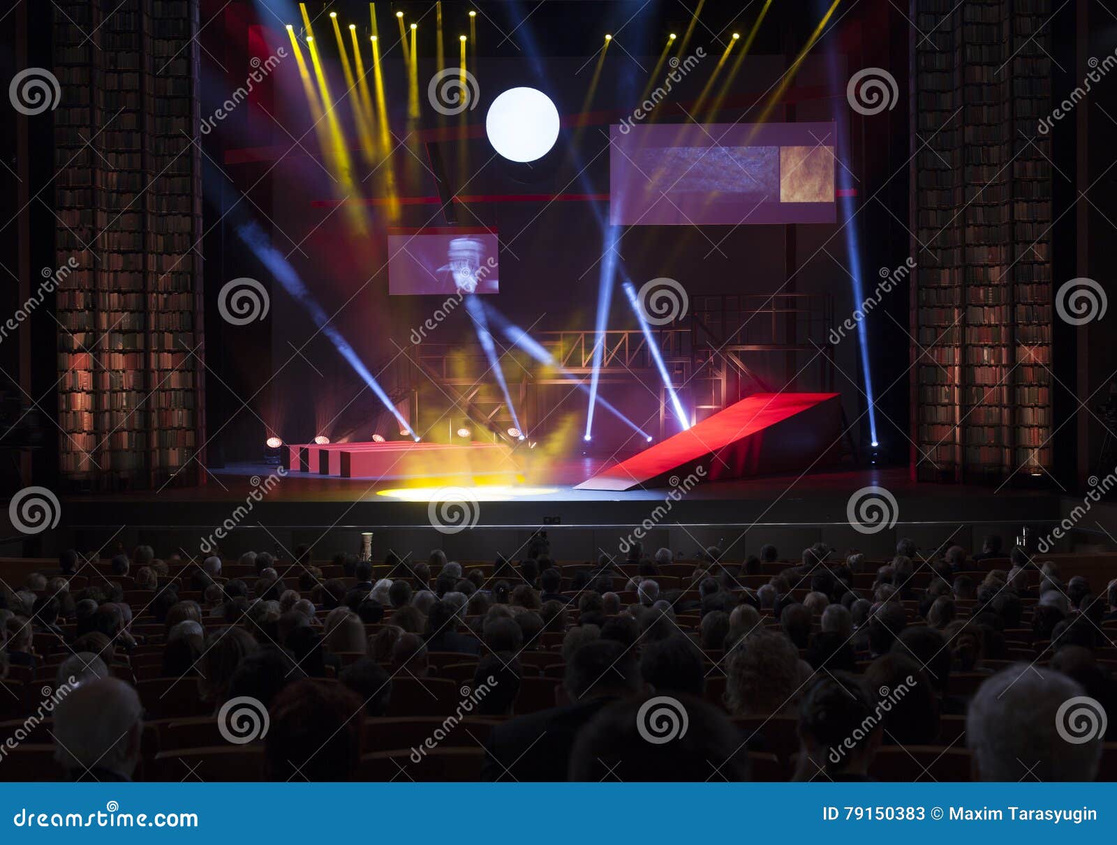 empty parterre in a concert hall.