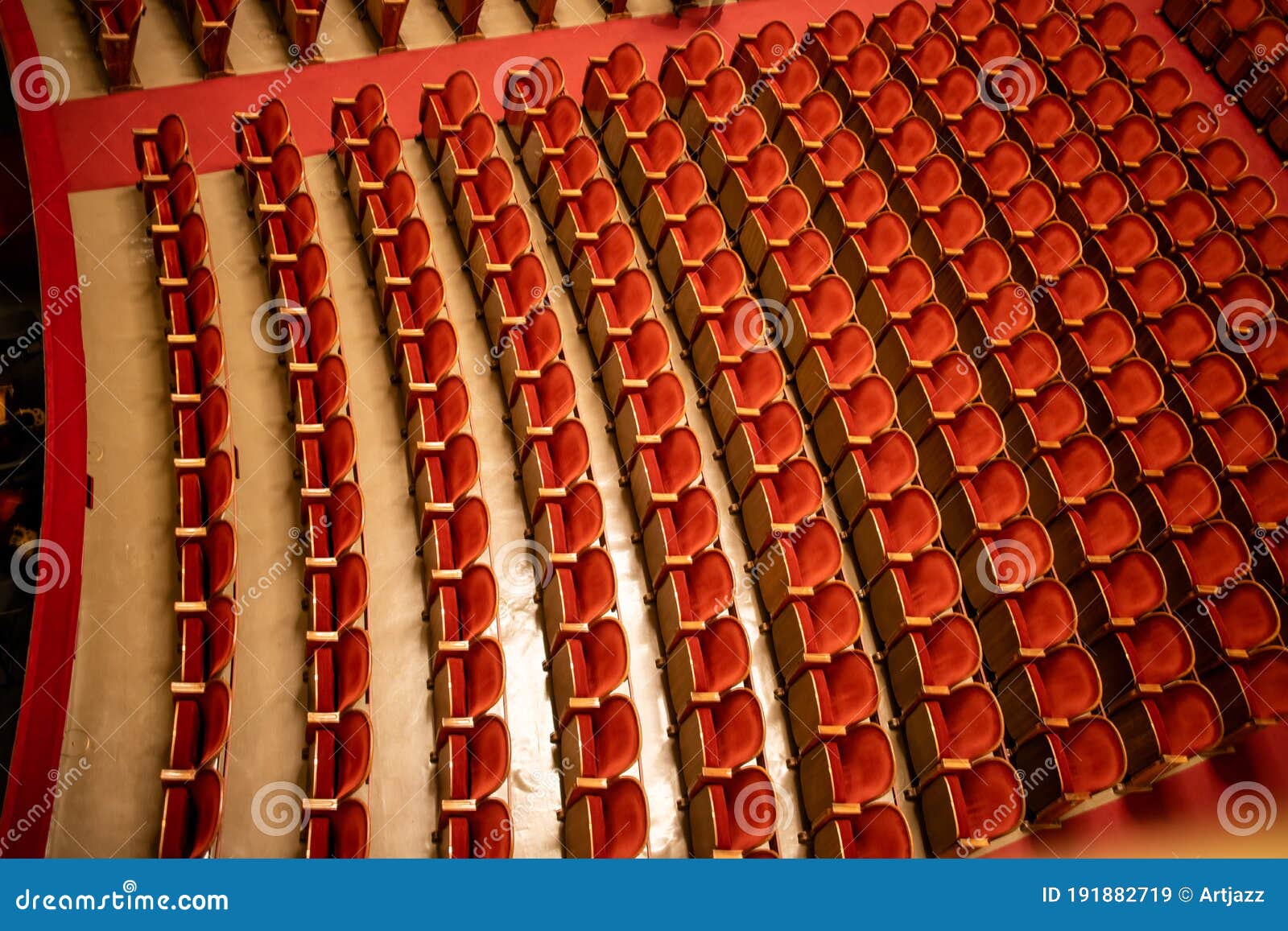 the empty parterre in the concert hall of vienna state opera auditorium.