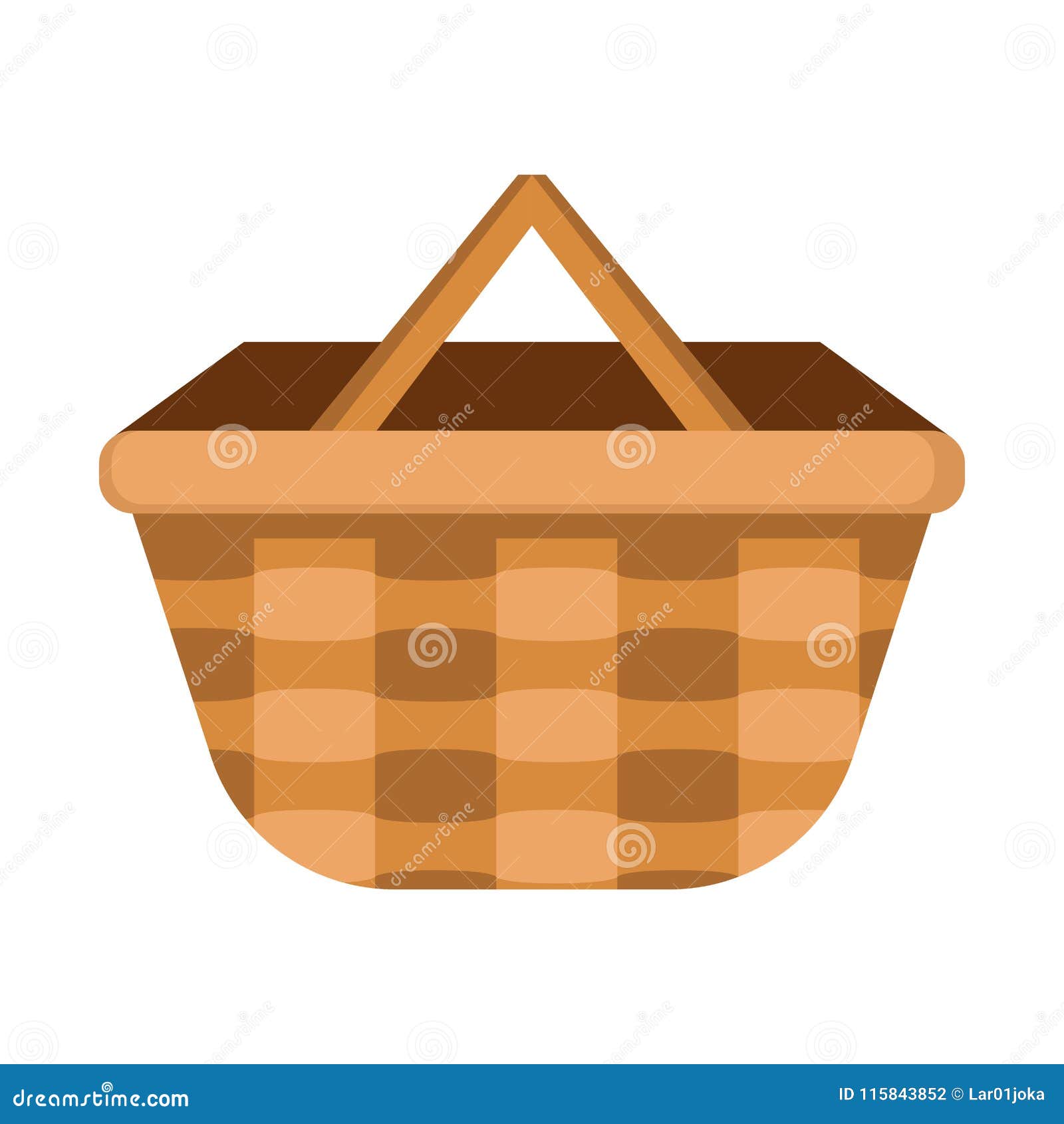 Empty picnic basket icon stock vector. Illustration of picnic 115843852
