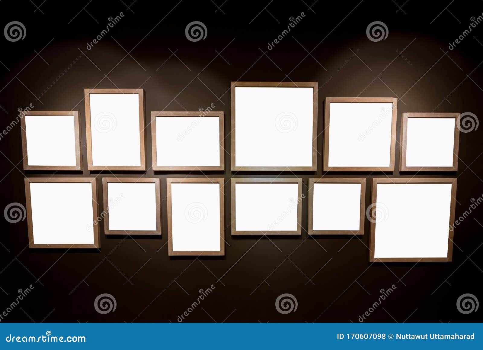 An Empty Picture Frame on the Black Wallpaper Stock Photo Image of